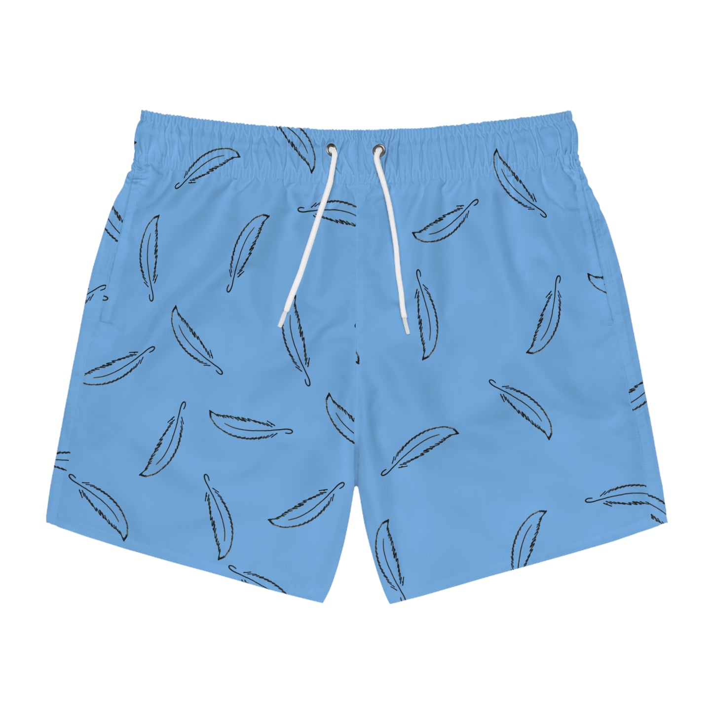 Black Feather Swim Trunks