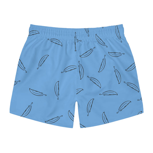 Black Feather Swim Trunks