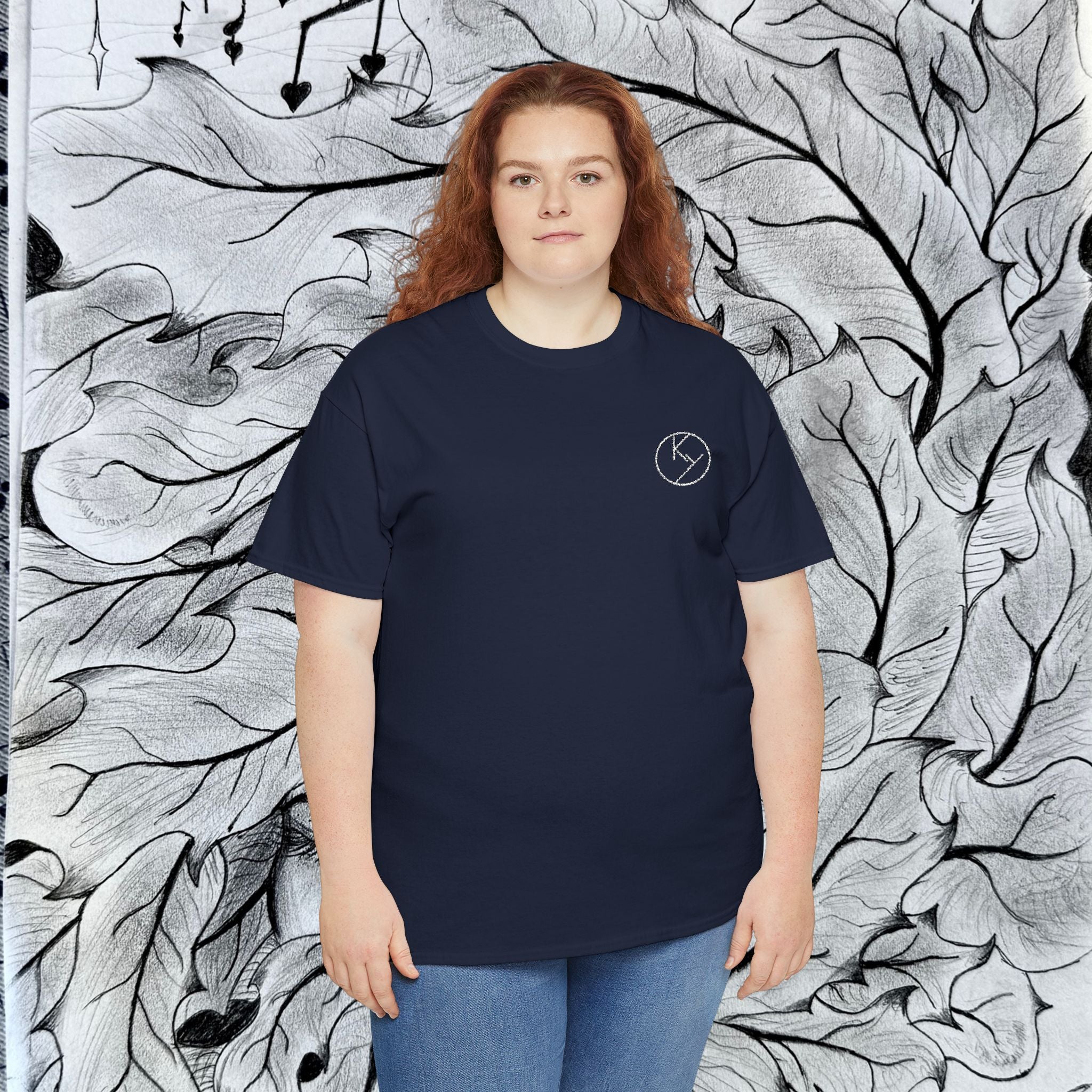 Heavy Cotton Tee with Embroidery Logo (white)