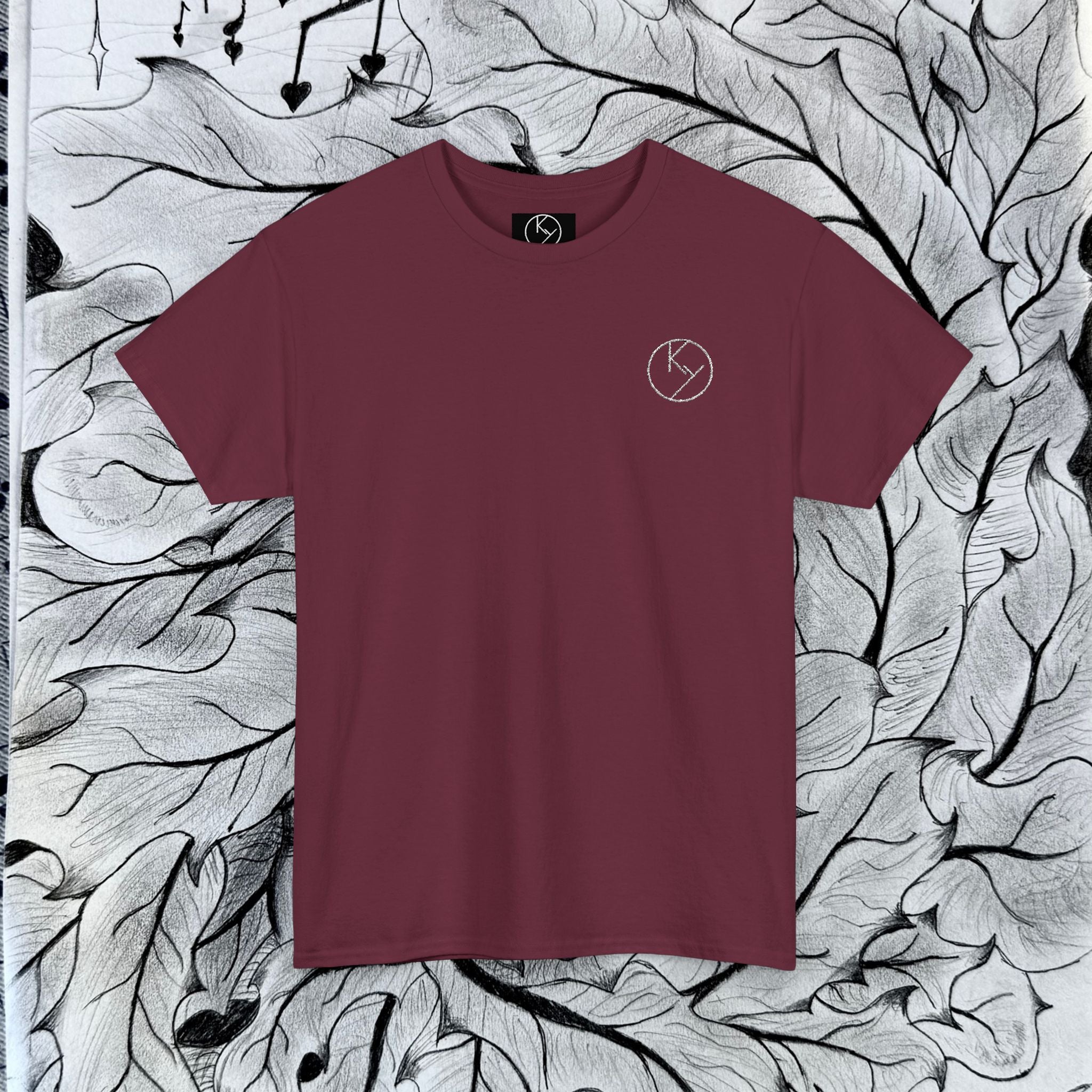 Heavy Cotton Tee with Embroidery Logo (white)