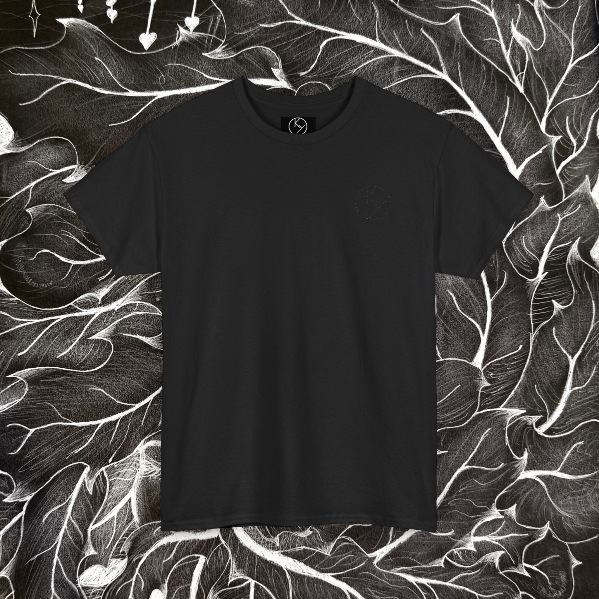 Heavy Cotton Tee with Embroidery Logo (black)