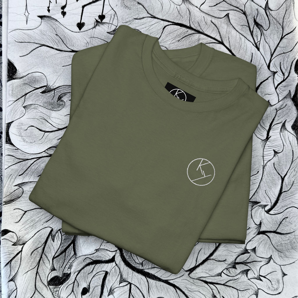 Heavy Cotton Tee with Embroidery Logo (white)