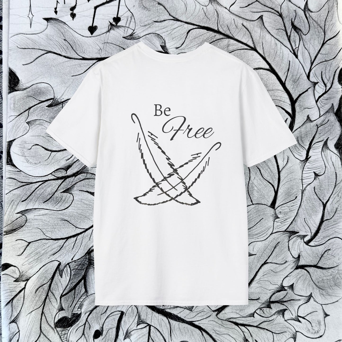 Feathers - "Be Free" Unisex Softstyle T-Shirt