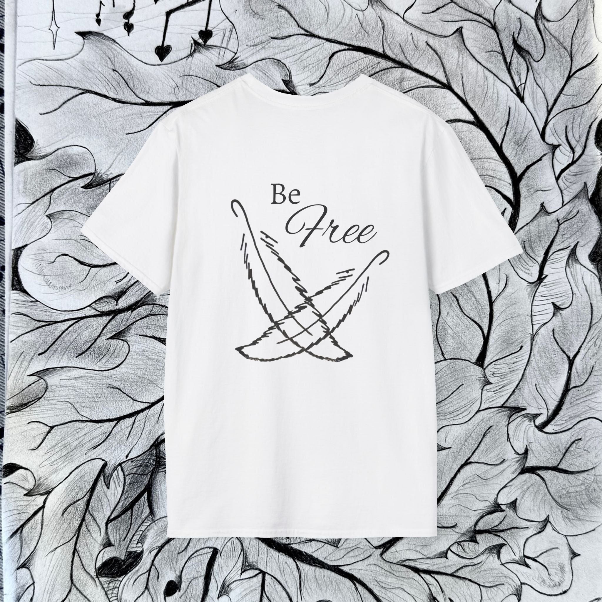 Feathers - "Be Free" Unisex Softstyle T-Shirt