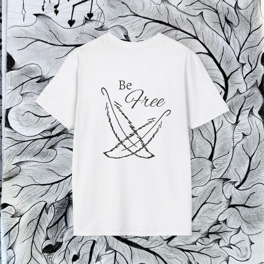 Feathers - "Be Free" Unisex Softstyle T-Shirt