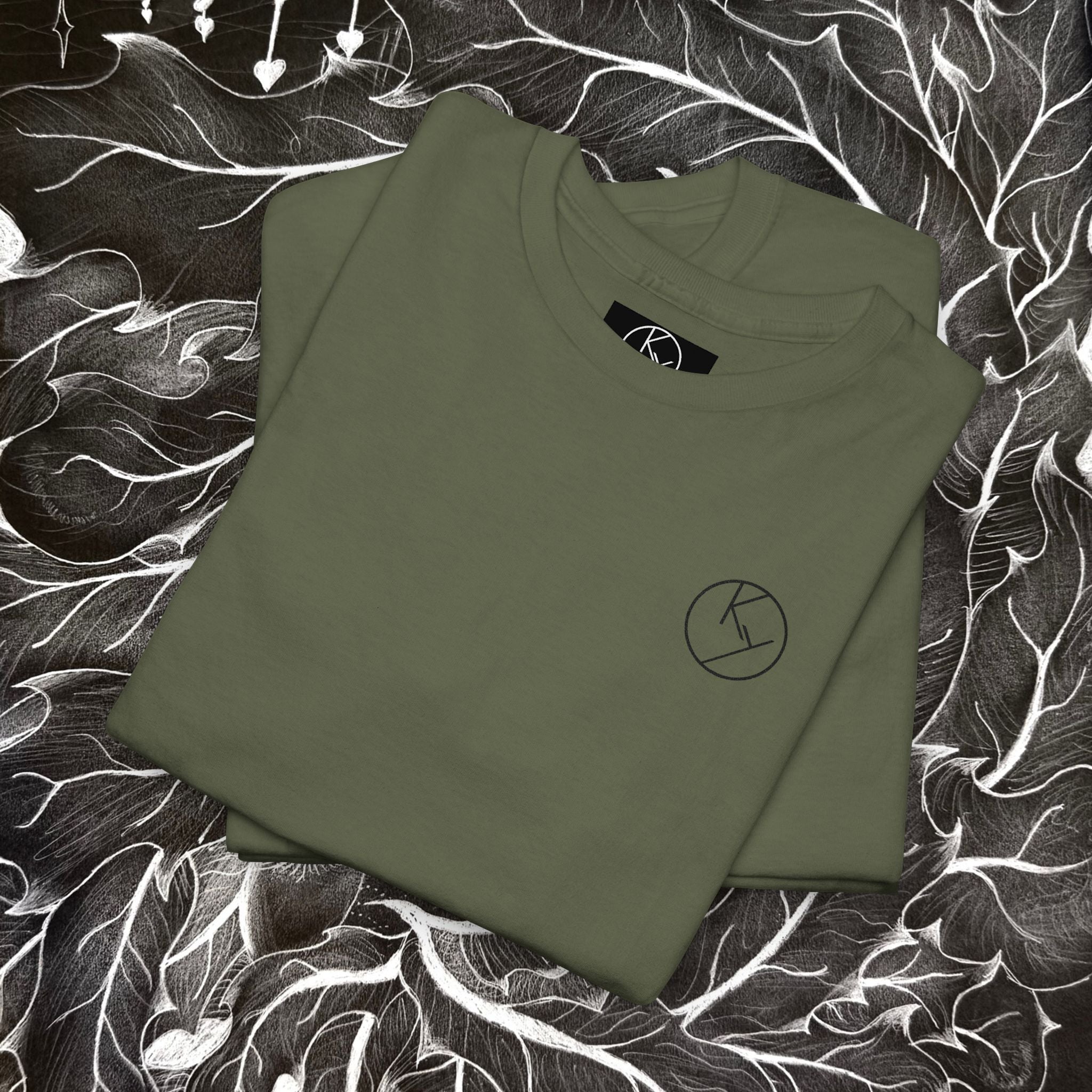 Heavy Cotton Tee with Embroidery Logo (black)