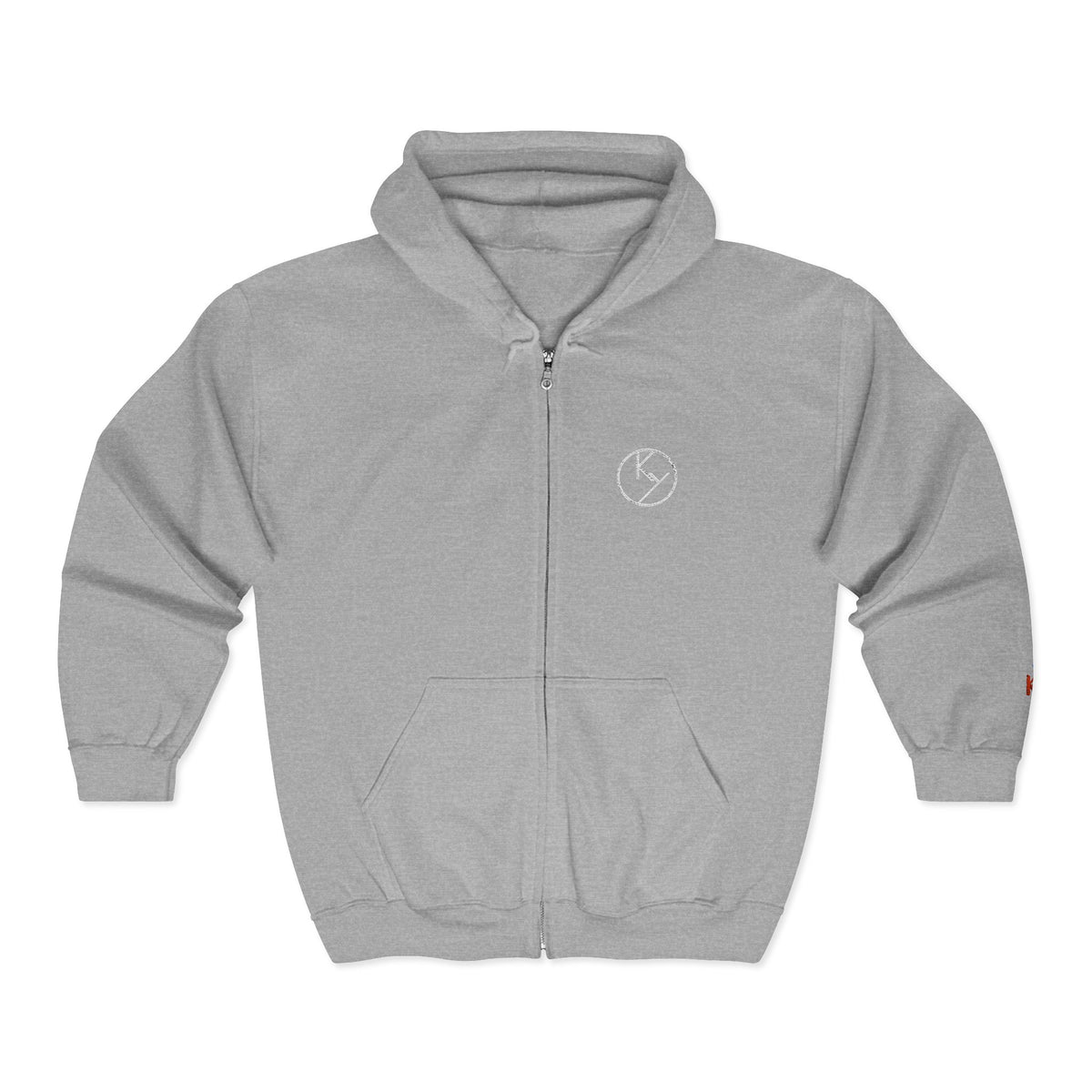 White Full-Zip Hoodie with Double k branding
