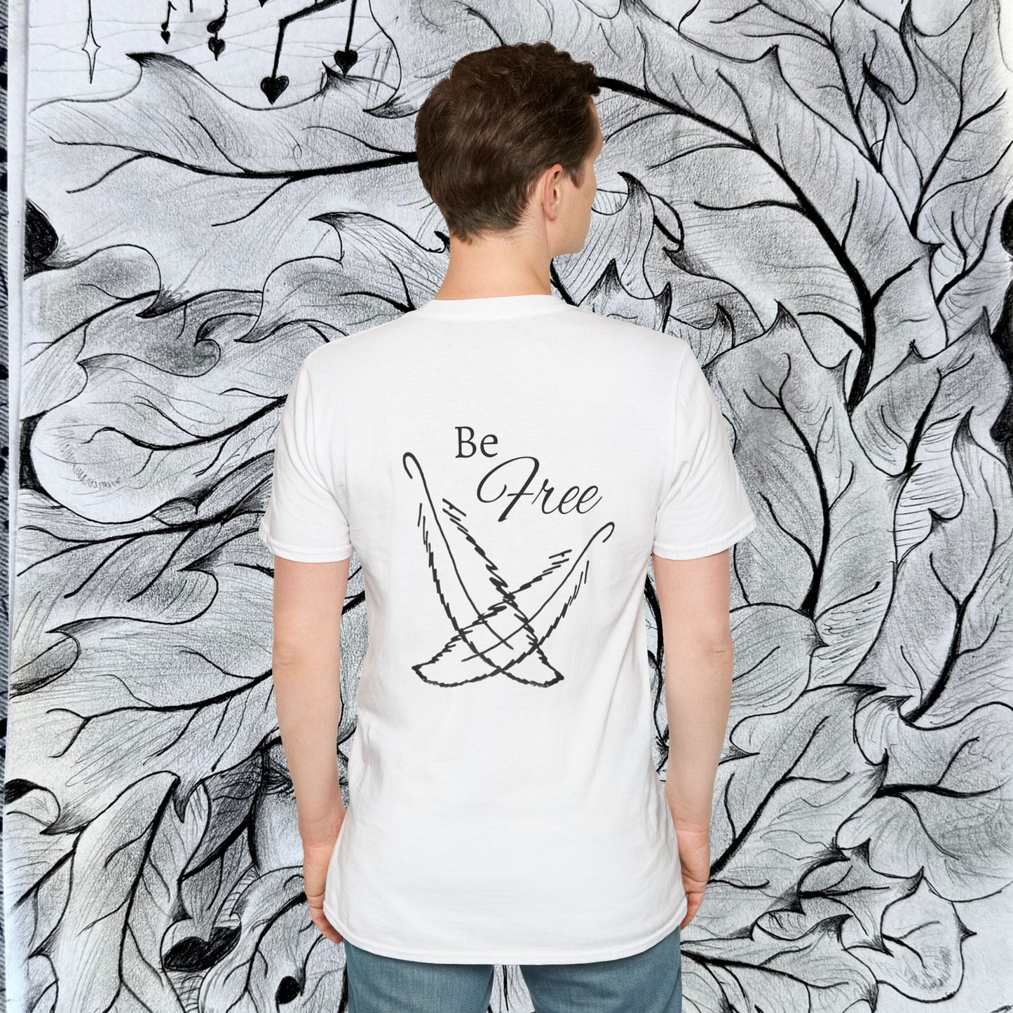 Feathers - "Be Free" Unisex Softstyle T-Shirt