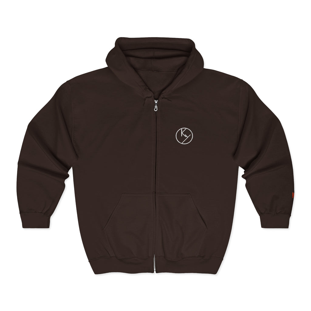 White Full-Zip Hoodie with Double k branding