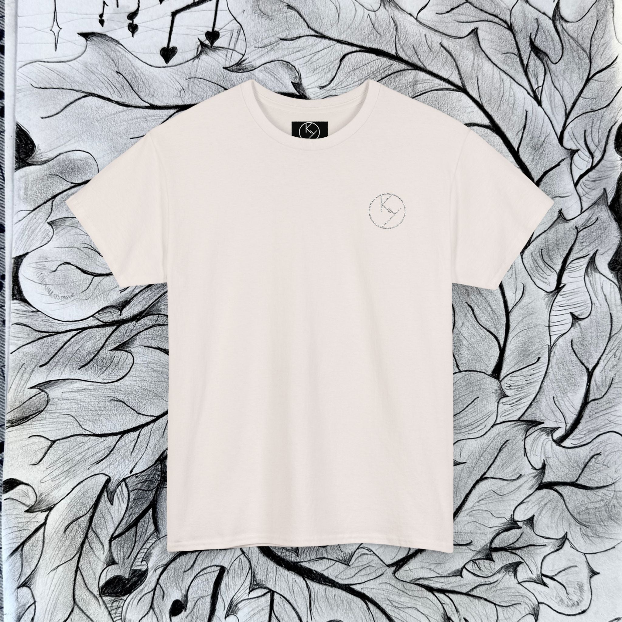 Heavy Cotton Tee with Embroidery Logo (white)
