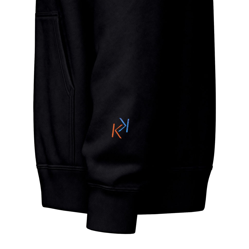 White Full-Zip Hoodie with Double k branding