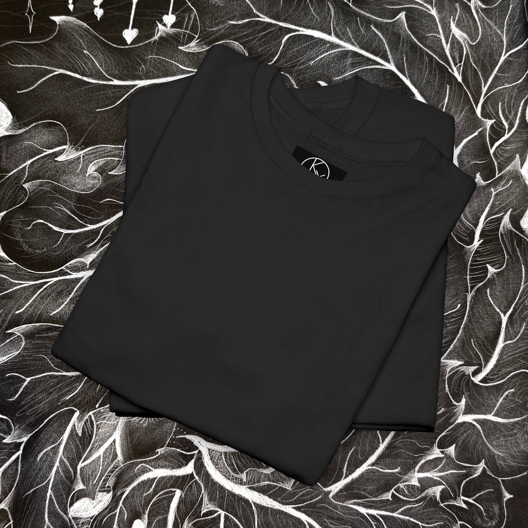 Heavy Cotton Tee with Embroidery Logo (black)