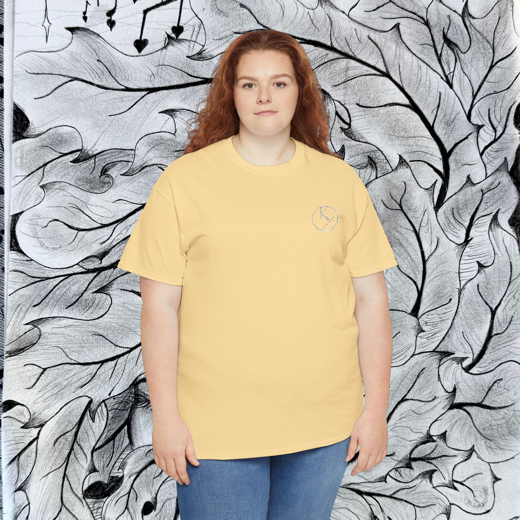 Heavy Cotton Tee with Embroidery Logo (white)