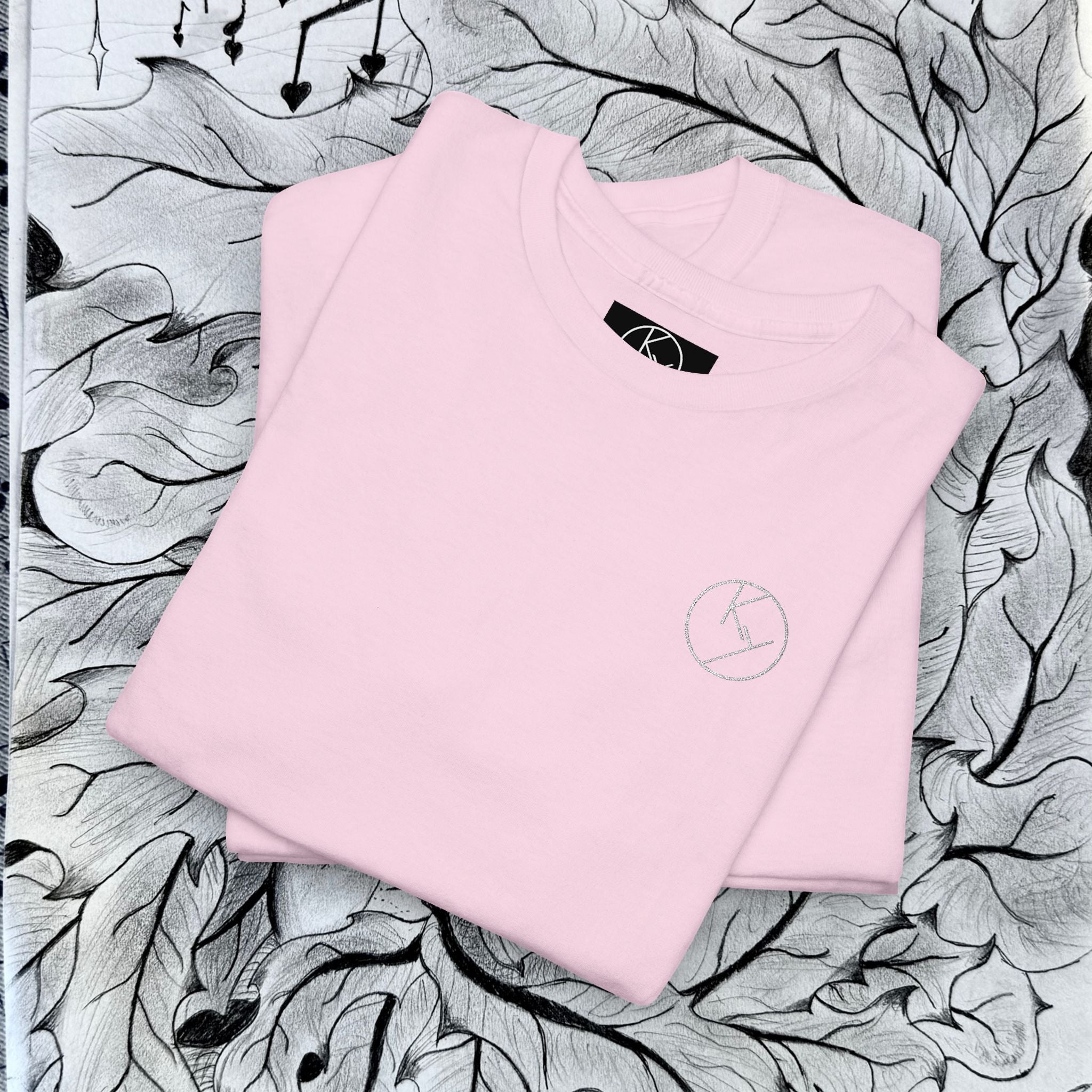 Heavy Cotton Tee with Embroidery Logo (white)