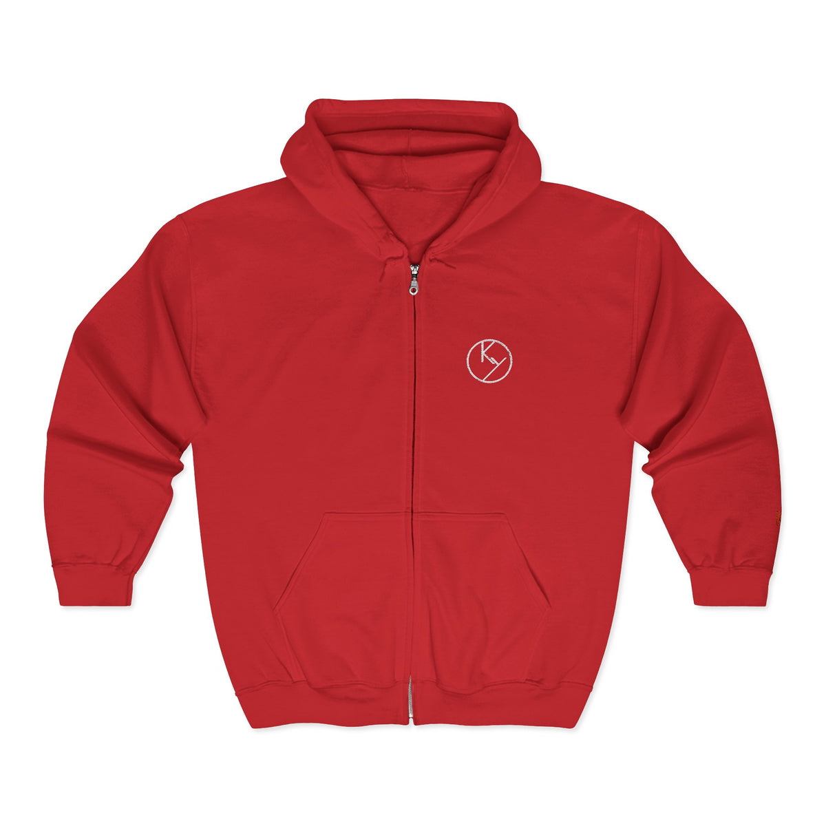 White Full-Zip Hoodie with Double k branding