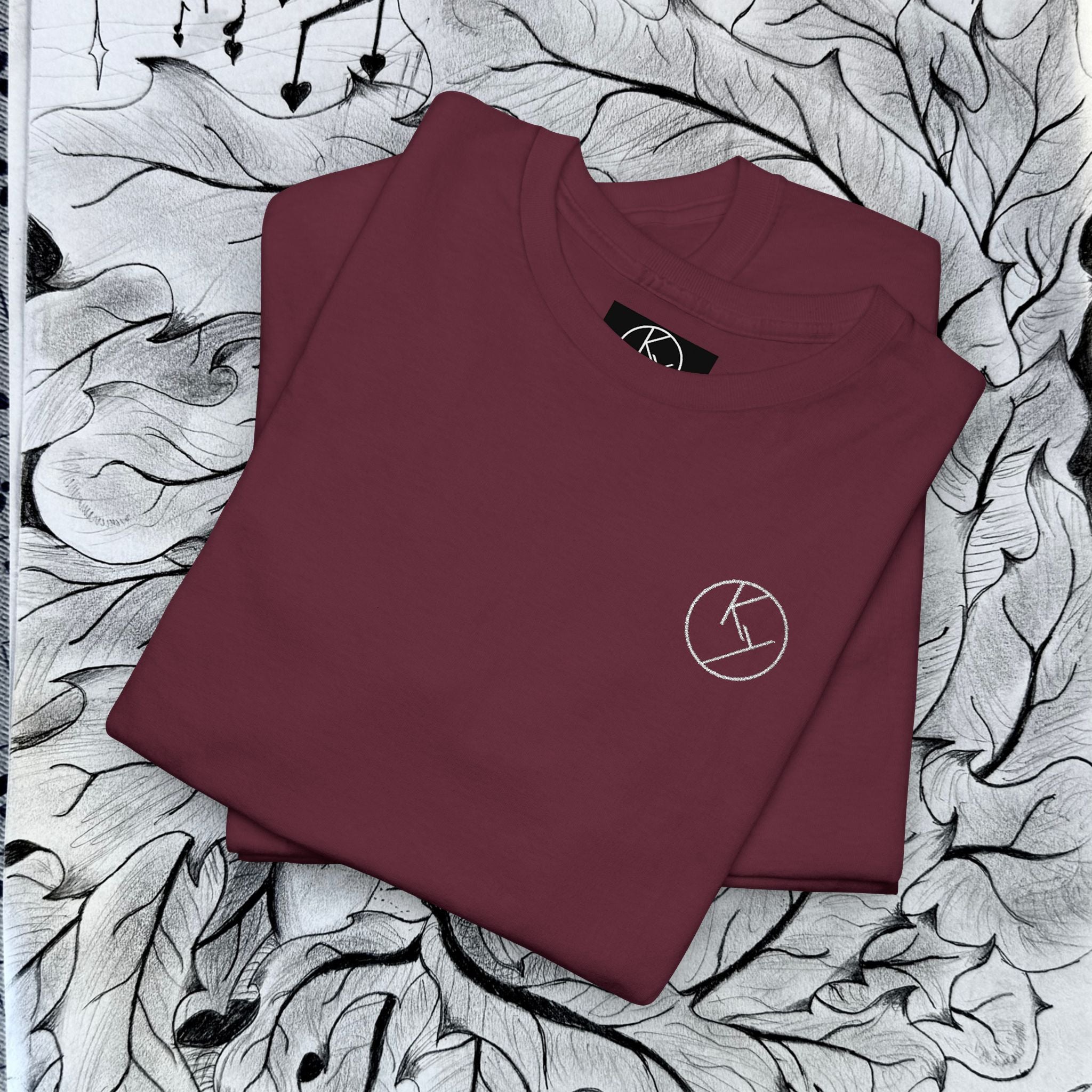 Heavy Cotton Tee with Embroidery Logo (white)