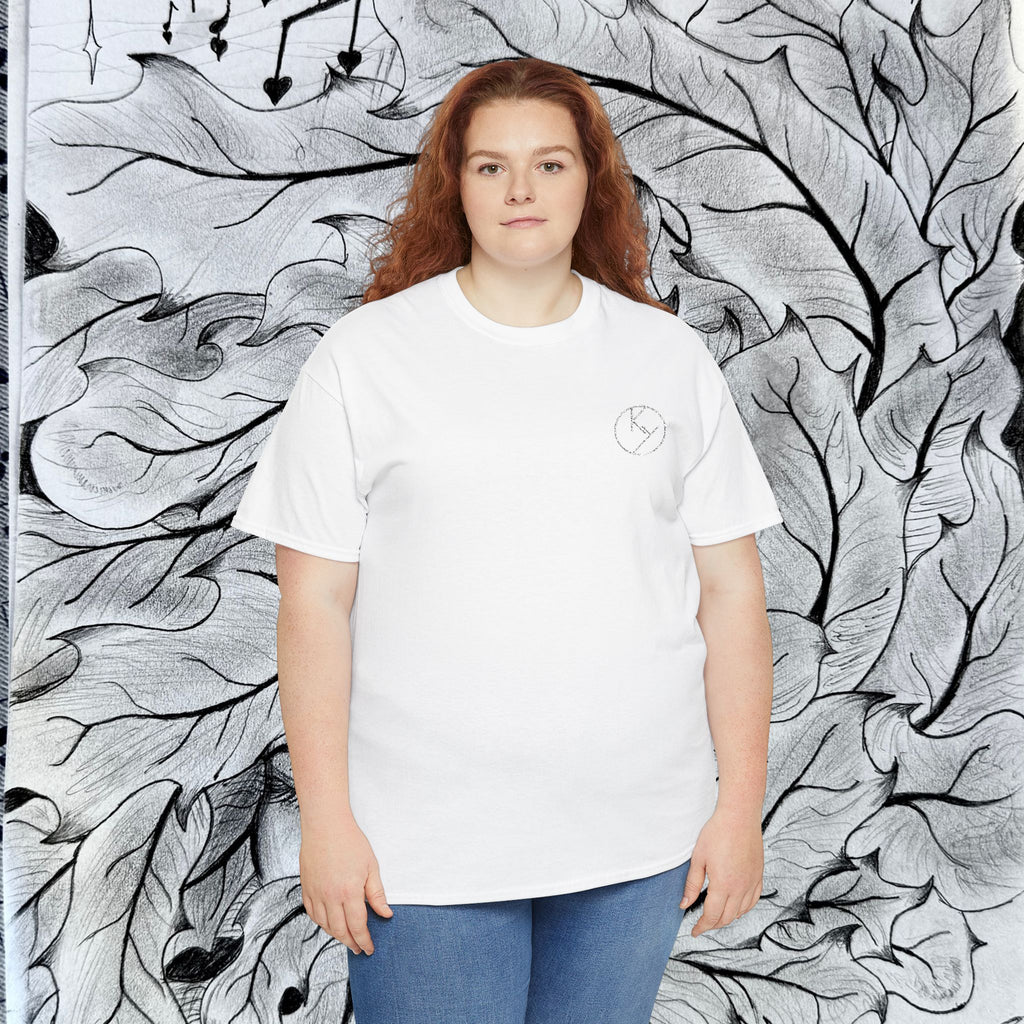 Heavy Cotton Tee with Embroidery Logo (white)