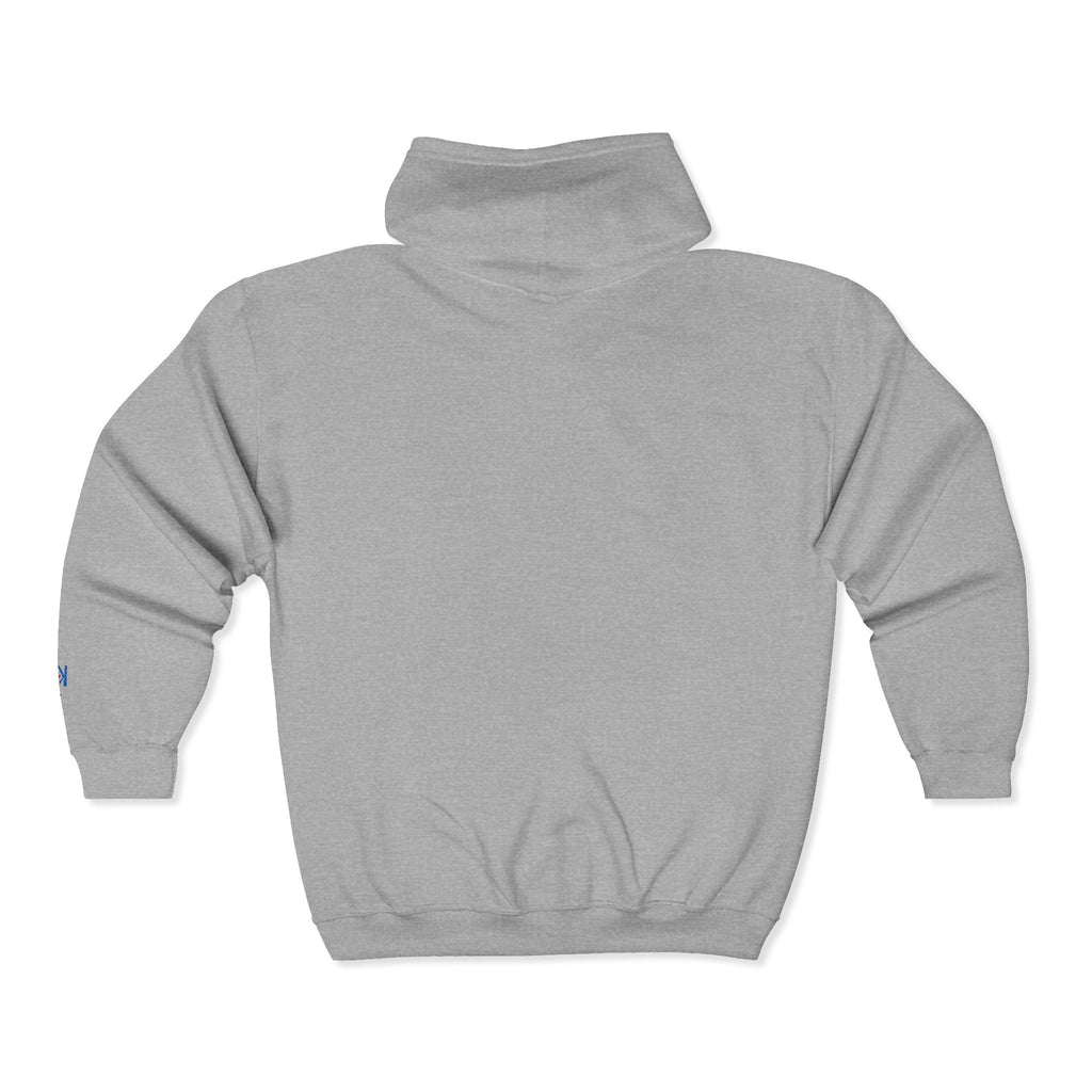 White Full-Zip Hoodie with Double k branding