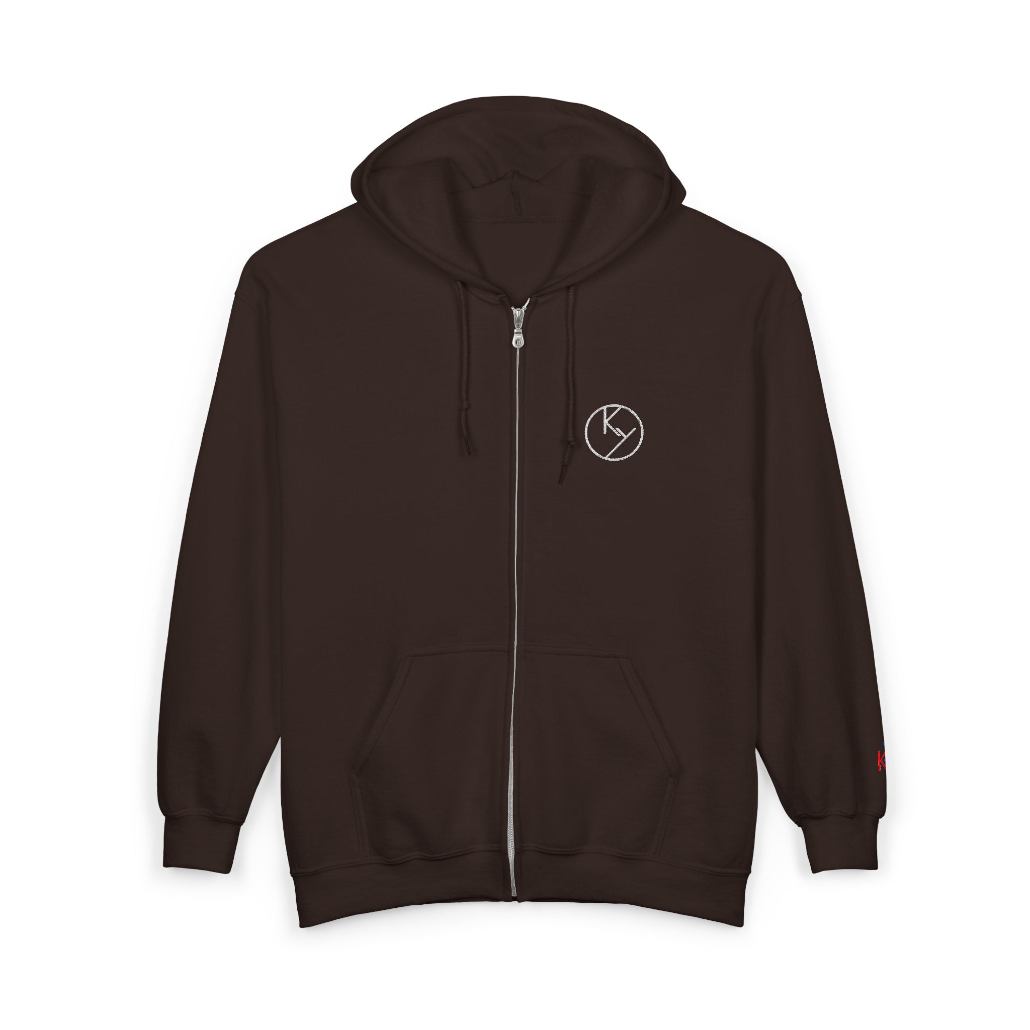 White Full-Zip Hoodie with Double k branding