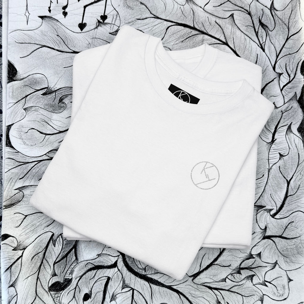 Heavy Cotton Tee with Embroidery Logo (white)