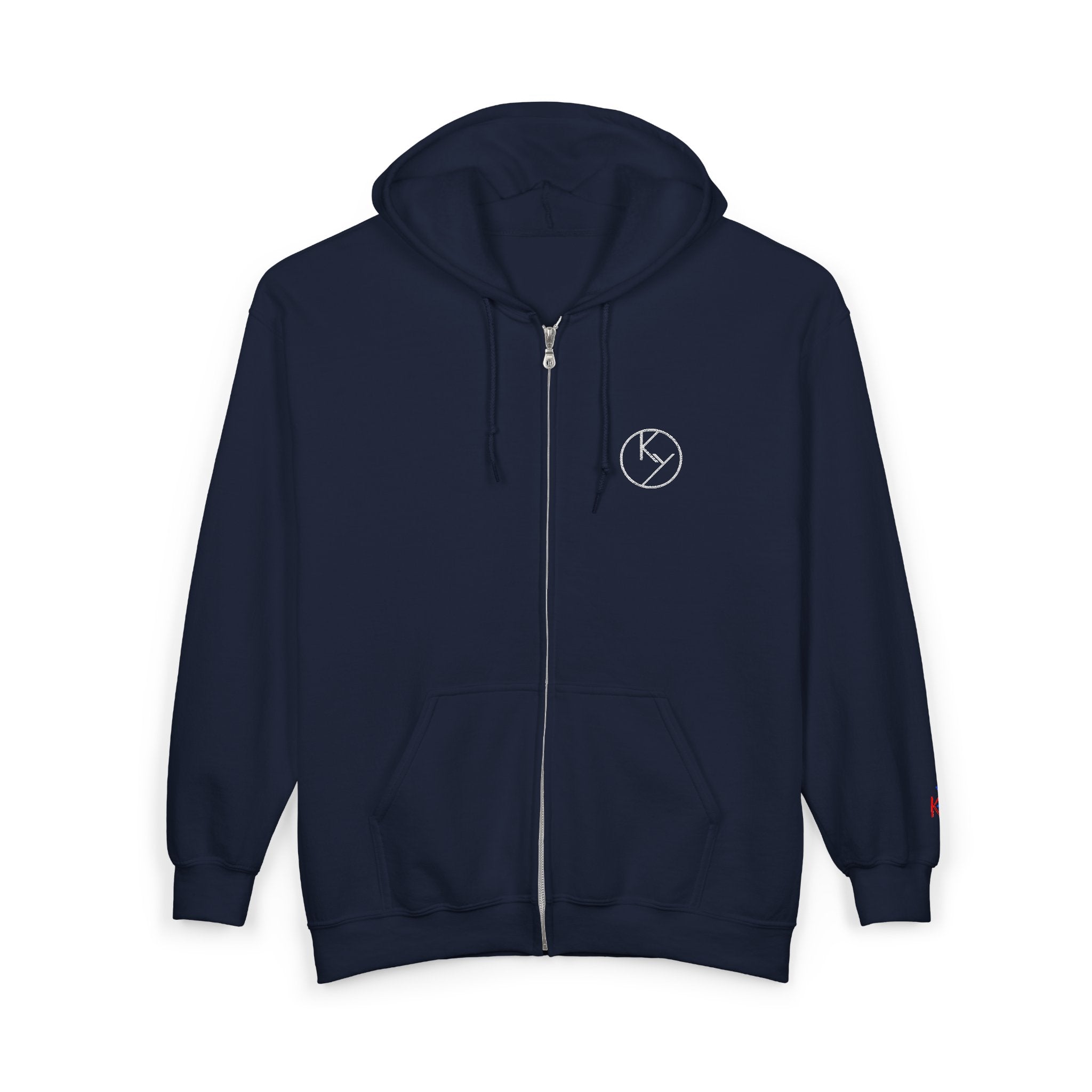 White Full-Zip Hoodie with Double k branding