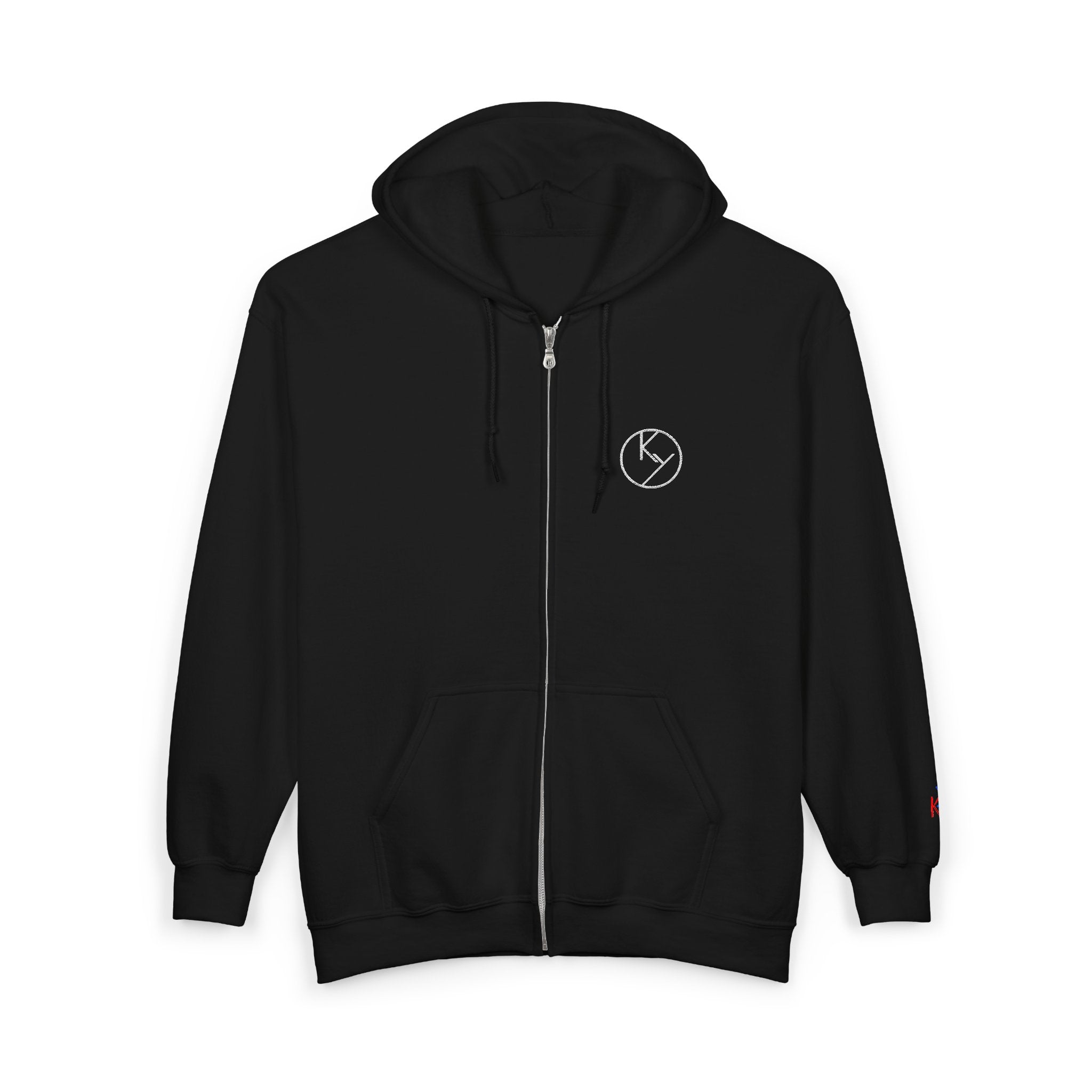 White Full-Zip Hoodie with Double k branding