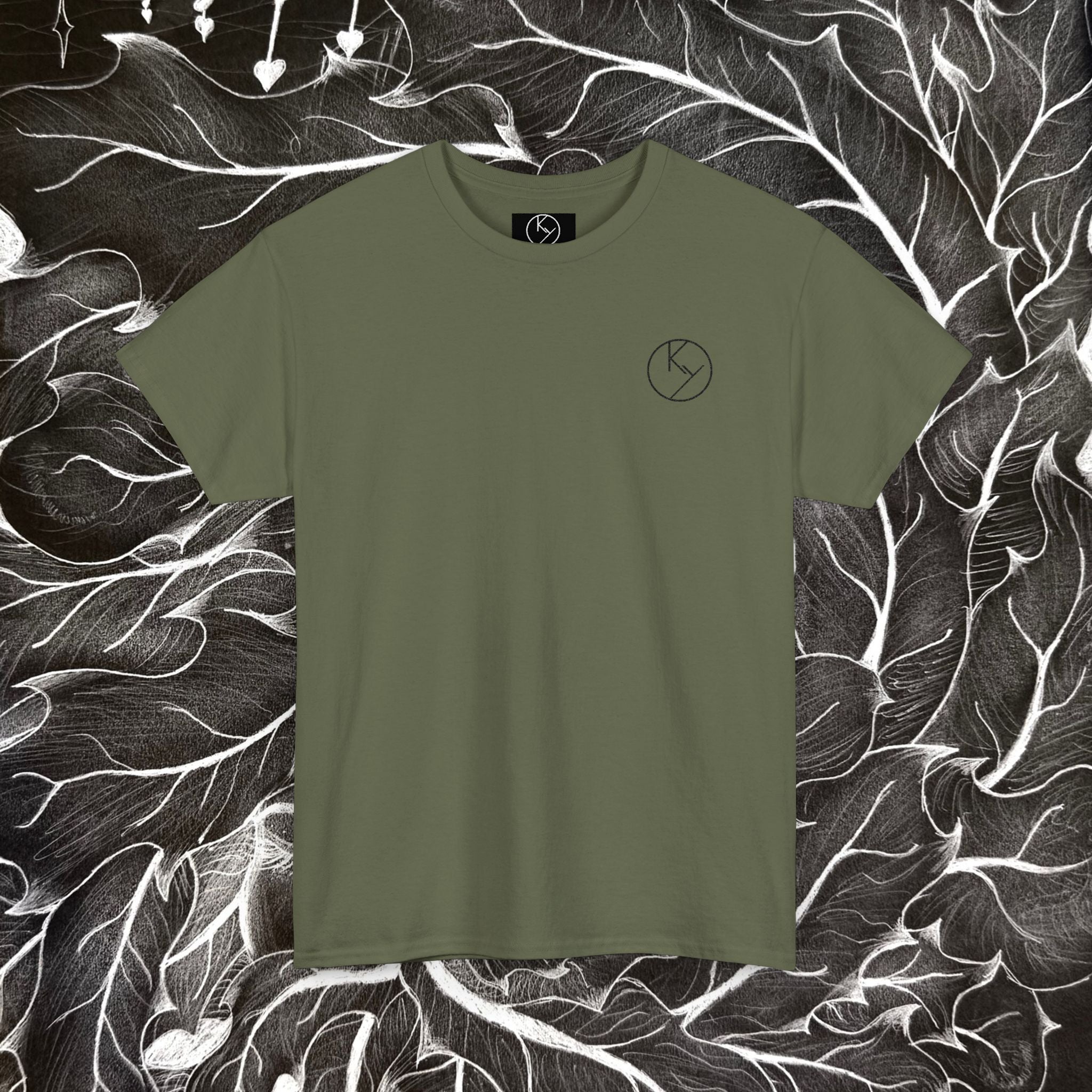 Heavy Cotton Tee with Embroidery Logo (black)