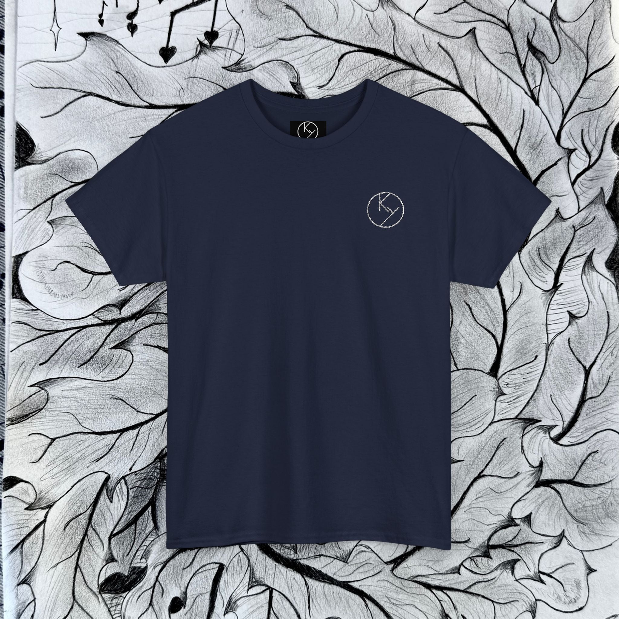 Heavy Cotton Tee with Embroidery Logo (white)