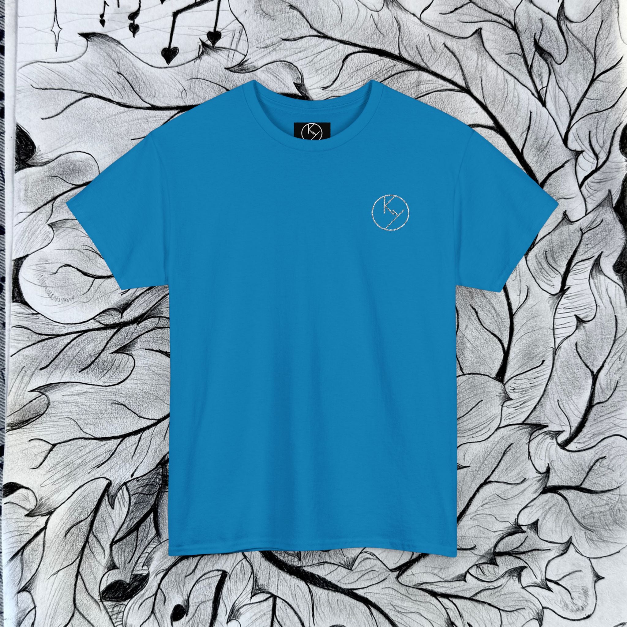 Heavy Cotton Tee with Embroidery Logo (white)