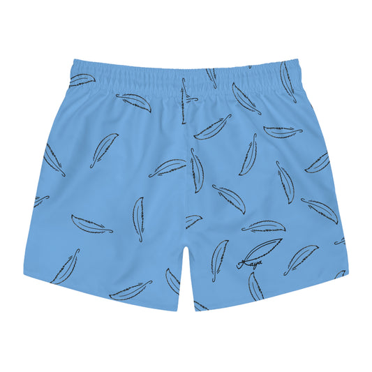 Black Feather Swim Trunks