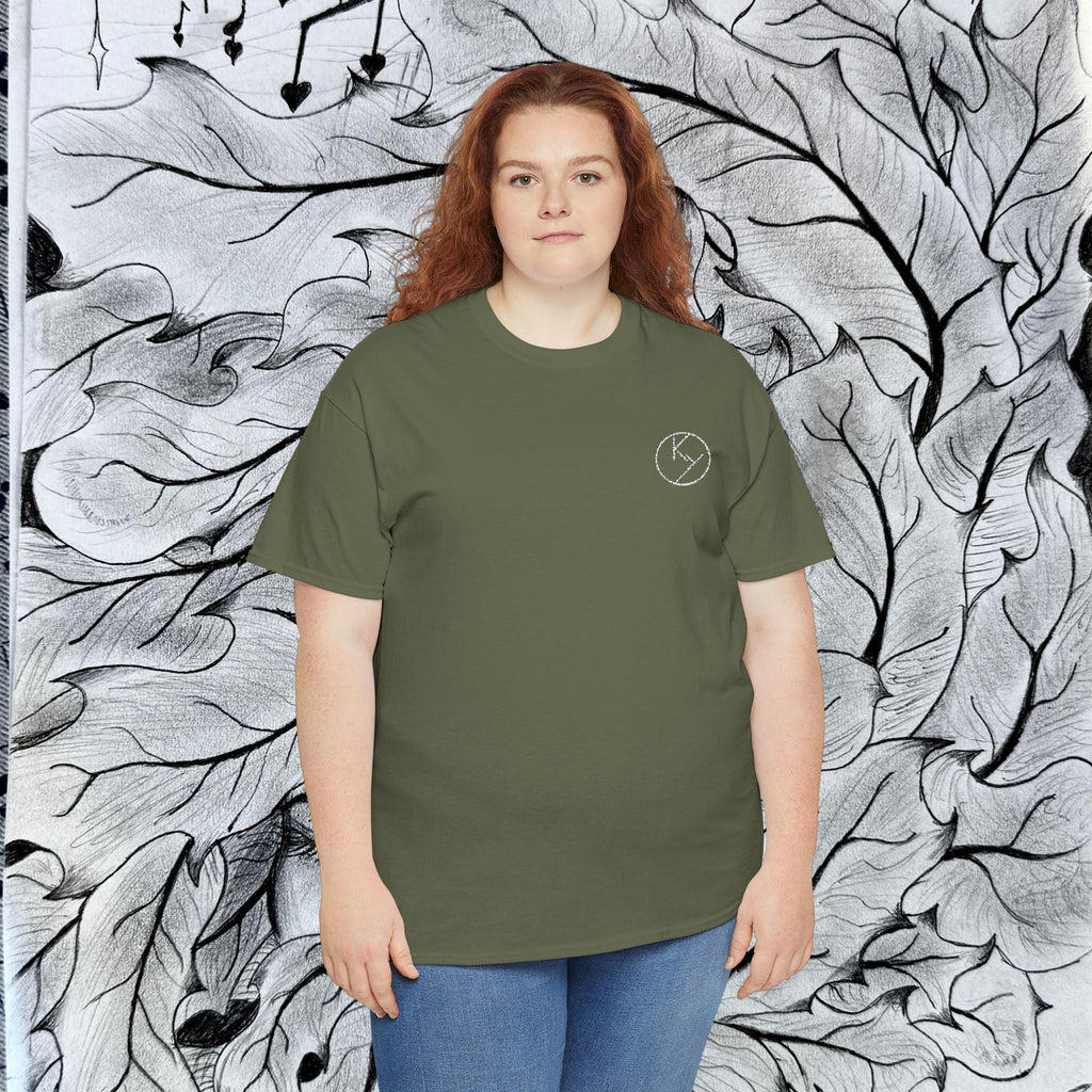 Heavy Cotton Tee with Embroidery Logo (white)