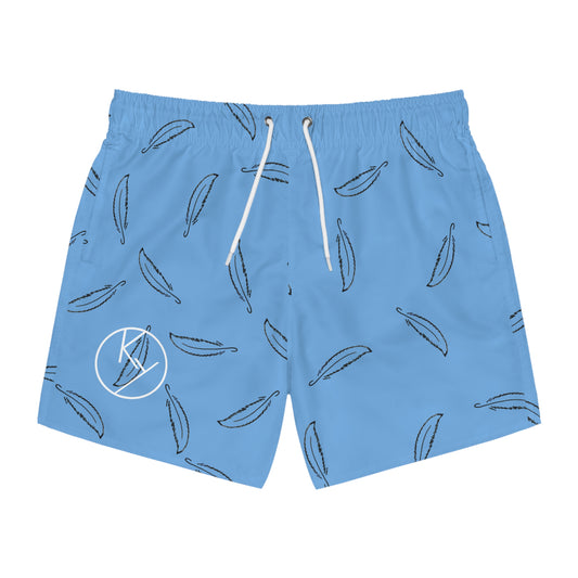 Black Feather Swim Trunks