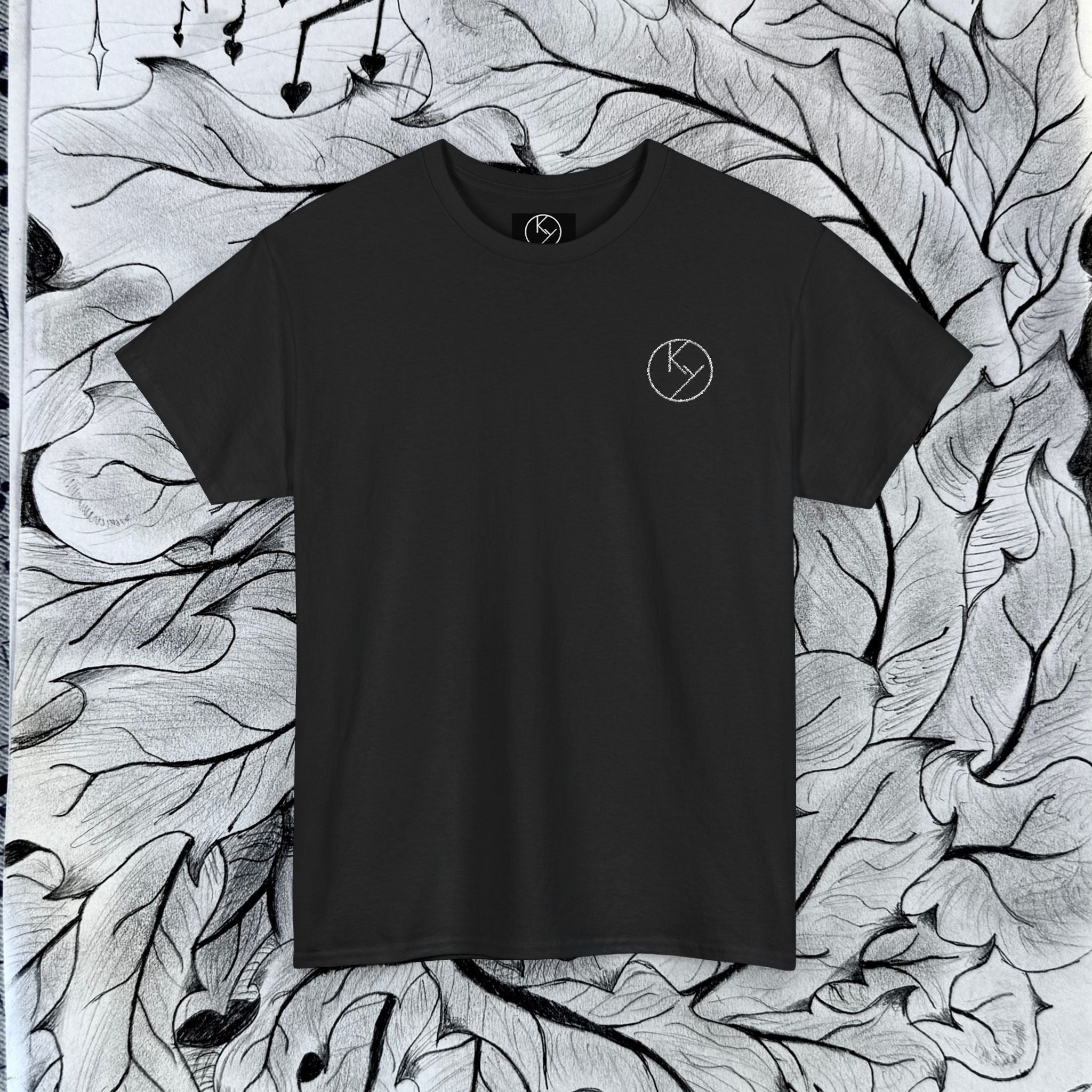 Heavy Cotton Tee with Embroidery Logo (white)