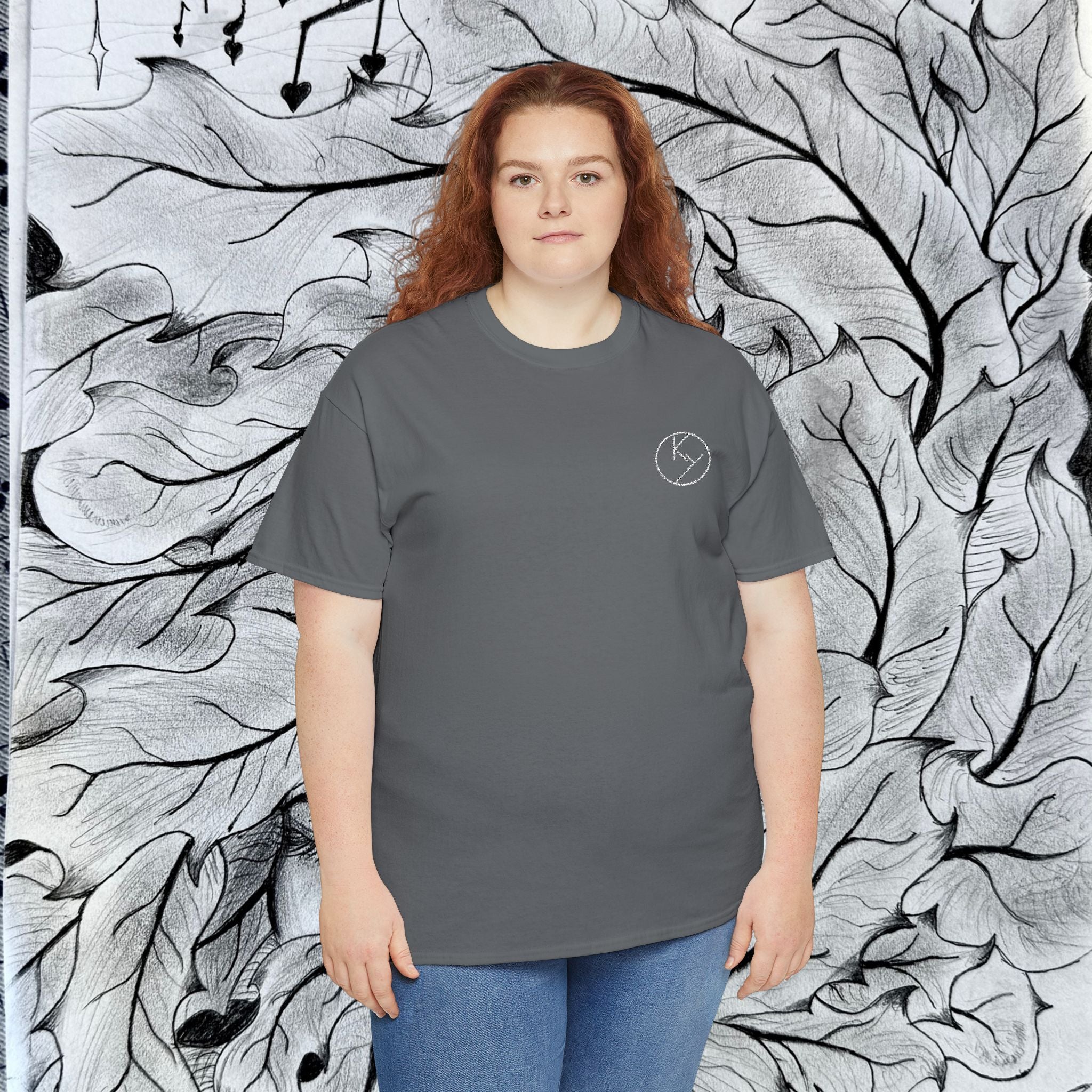 Heavy Cotton Tee with Embroidery Logo (white)