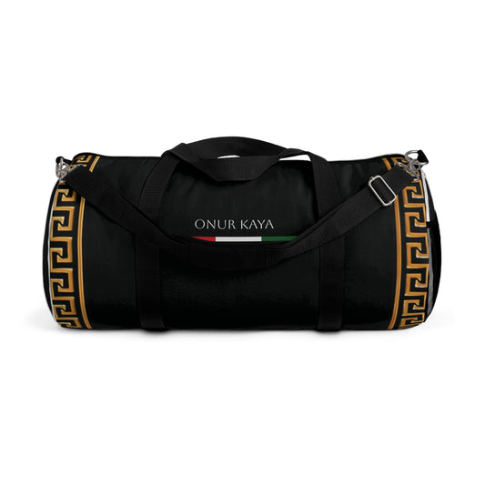Duffel bag with signature imprint.