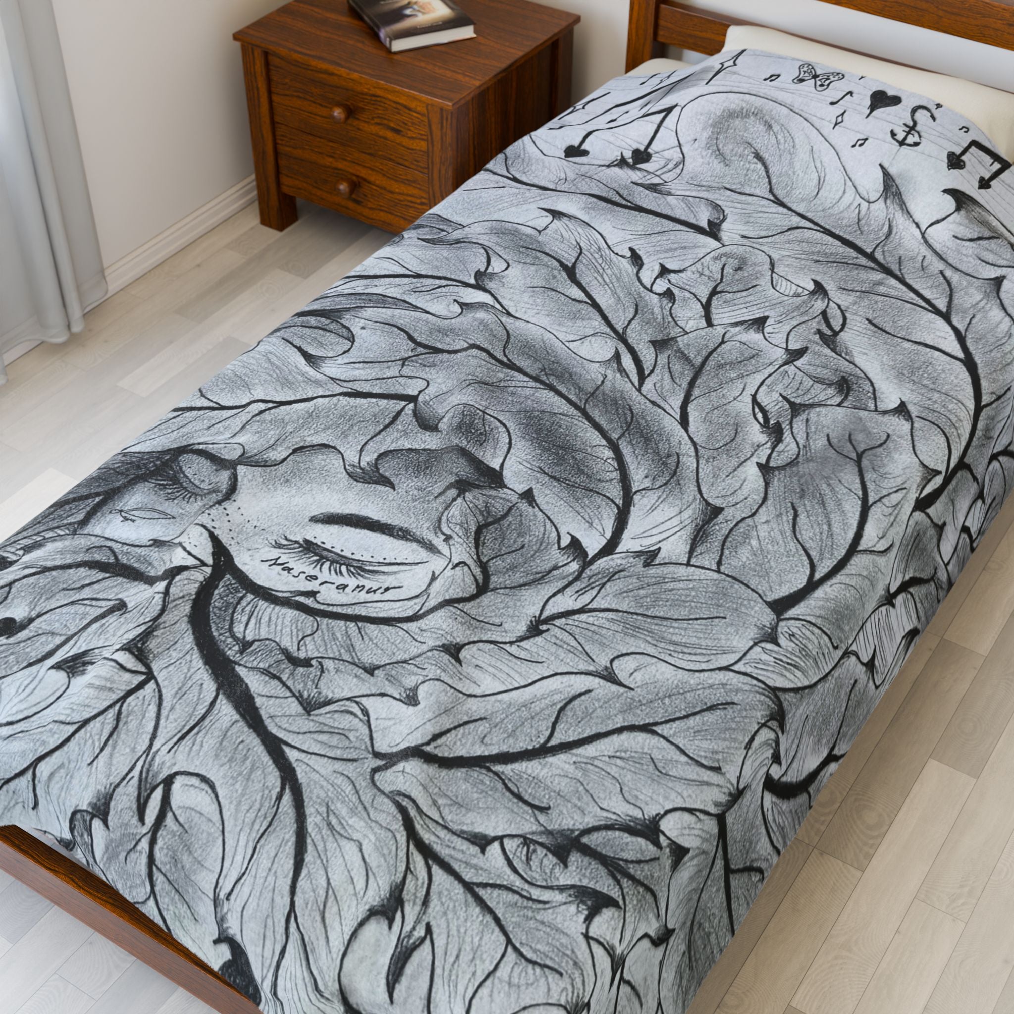 Feathers - Velveteen Plush Blanket