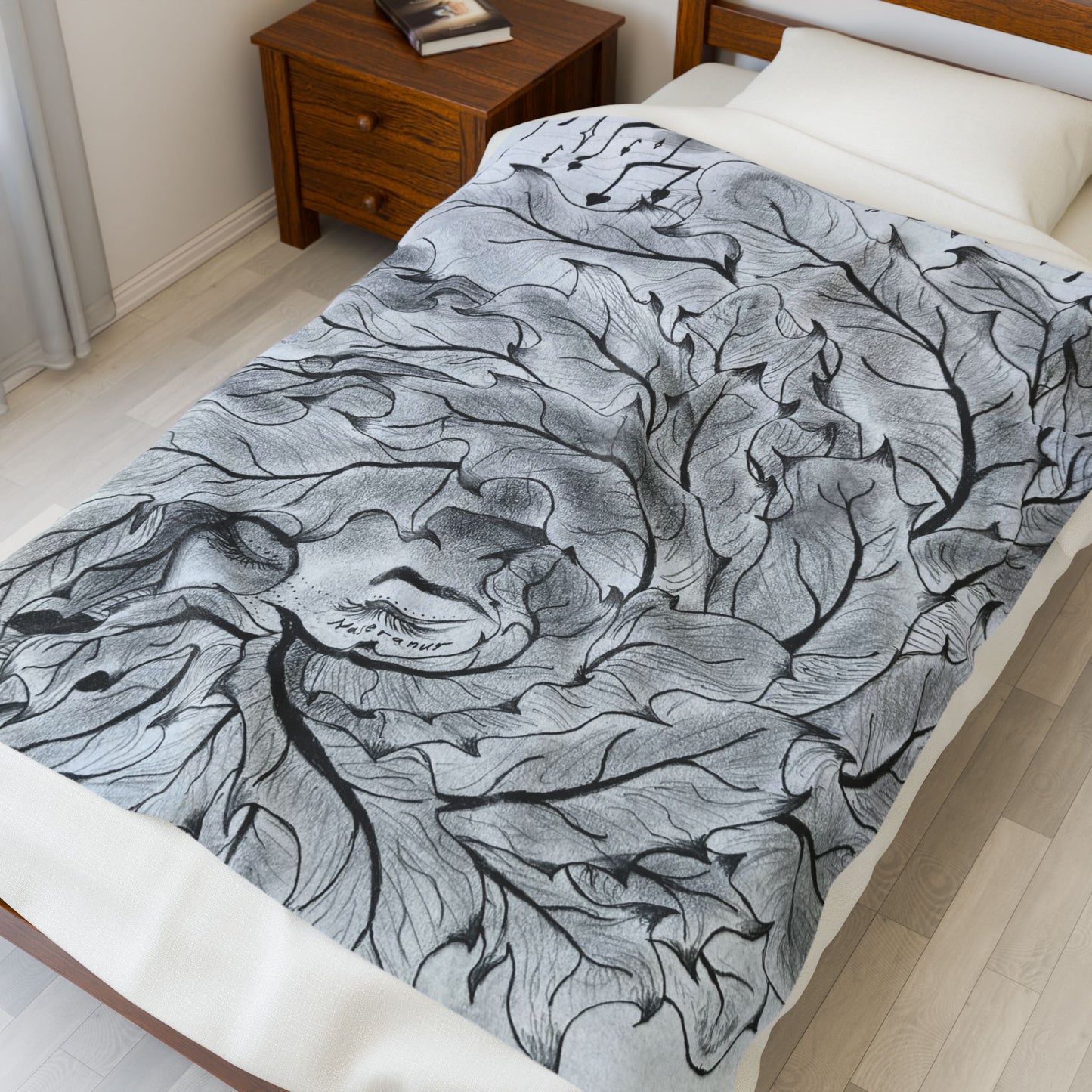 Feathers - Velveteen Plush Blanket