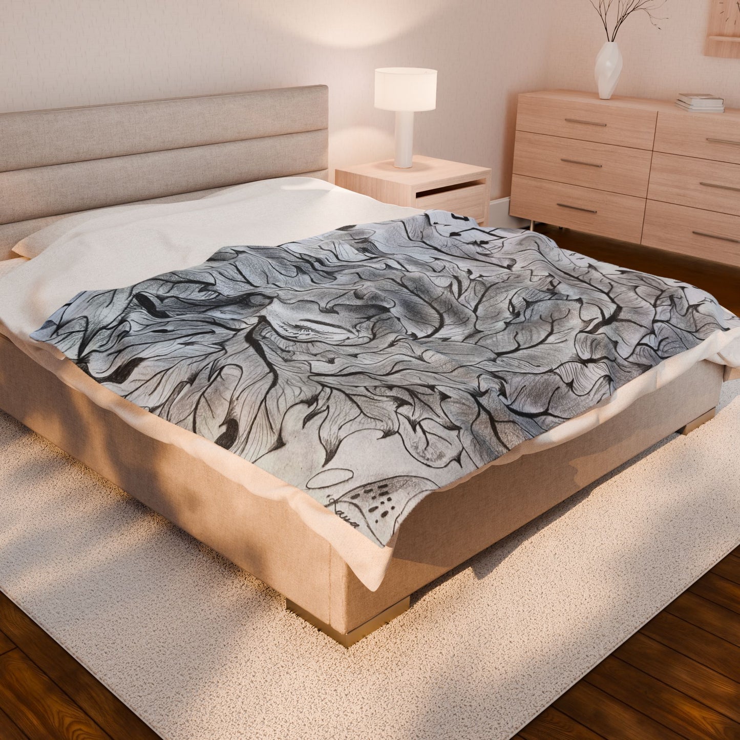 Feathers - Velveteen Plush Blanket