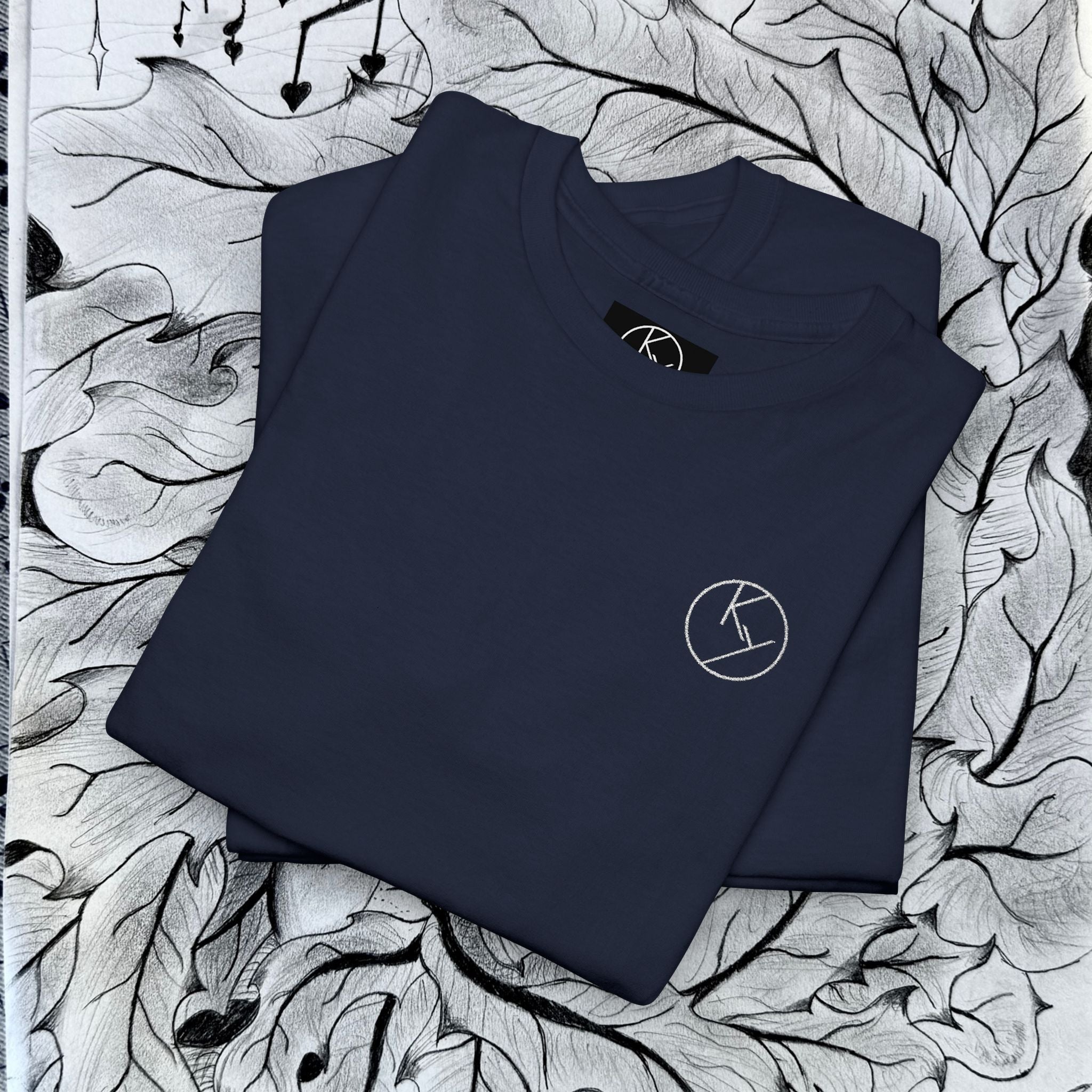 Heavy Cotton Tee with Embroidery Logo (white)