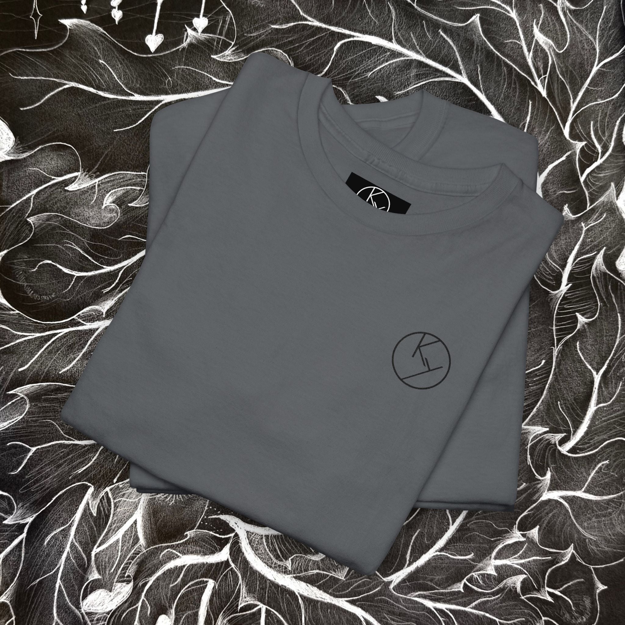 Heavy Cotton Tee with Embroidery Logo (black)