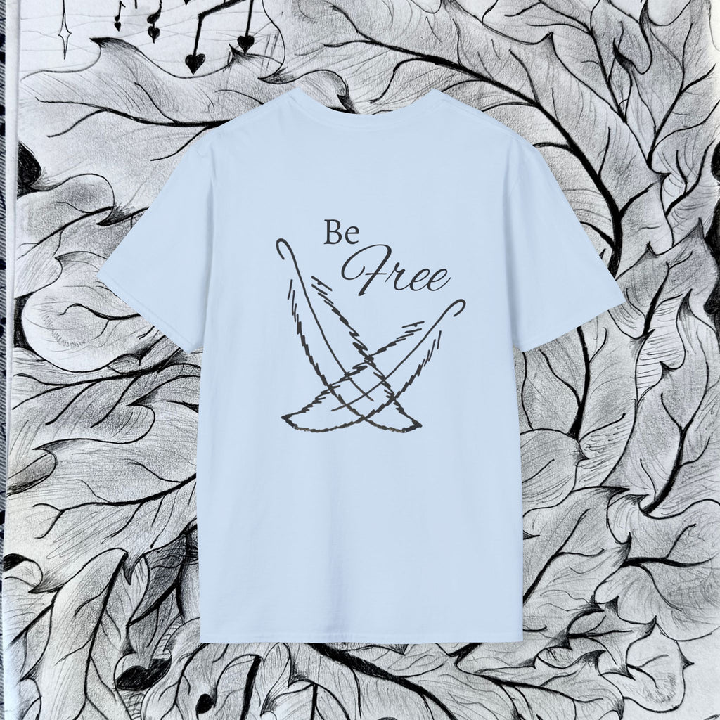Feathers - "Be Free" Unisex Softstyle T-Shirt