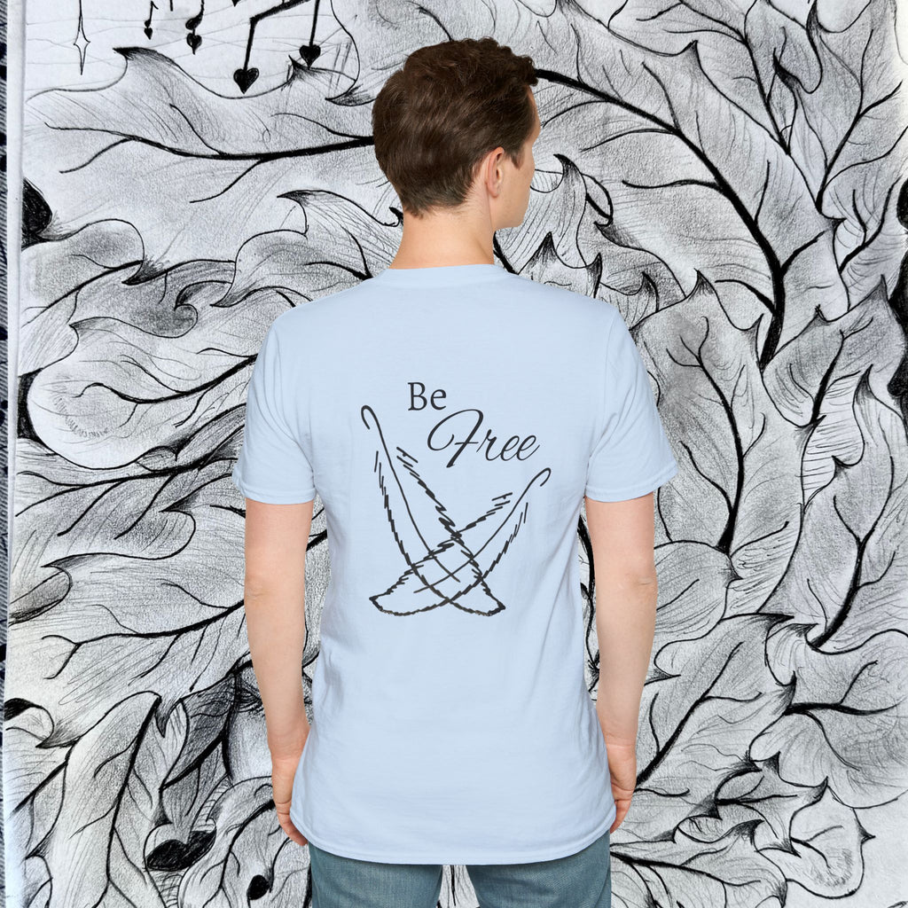 Feathers - "Be Free" Unisex Softstyle T-Shirt
