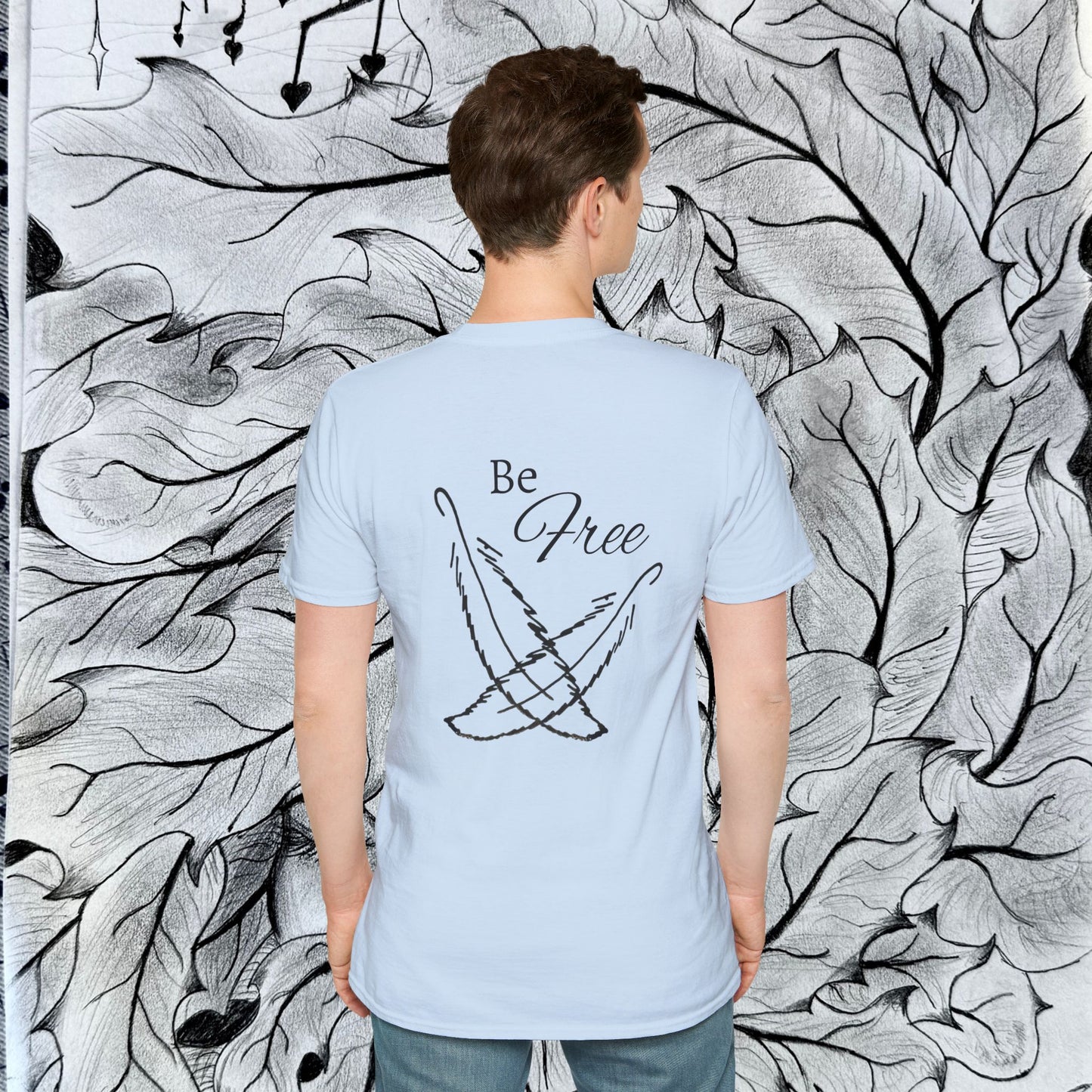 Feathers - "Be Free" Unisex Softstyle T-Shirt