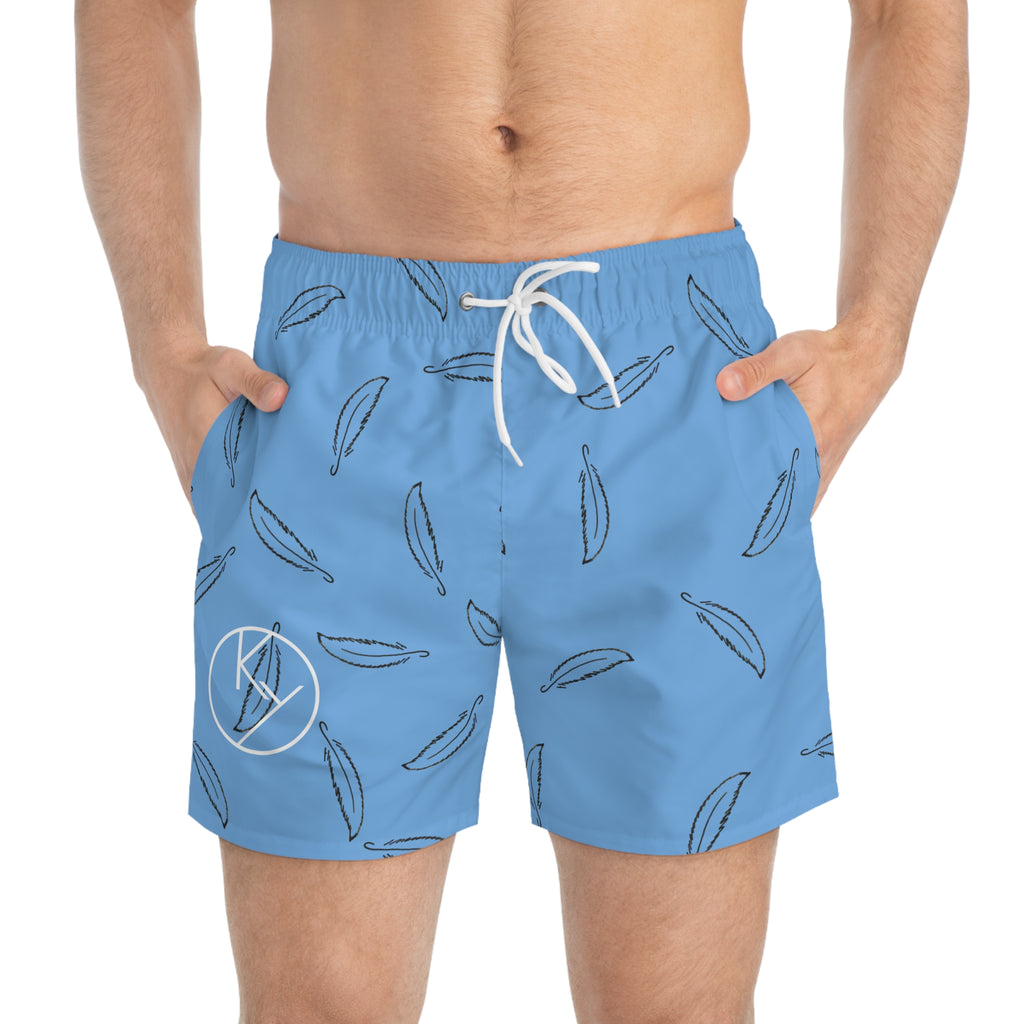 Black Feather Swim Trunks