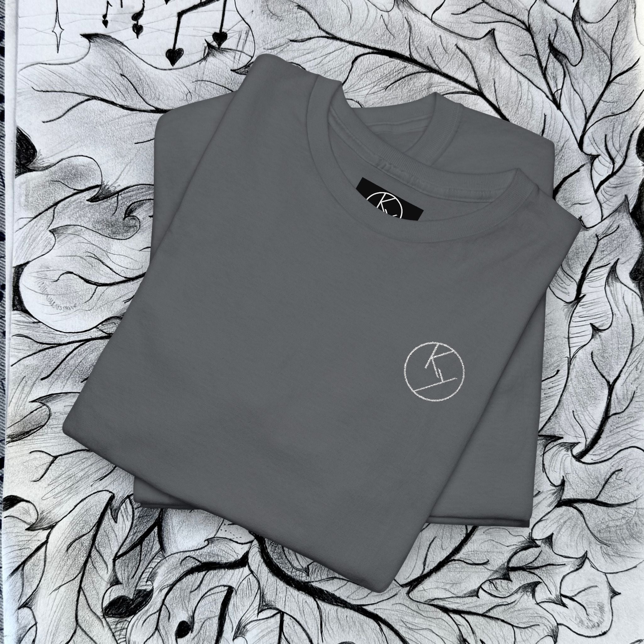 Heavy Cotton Tee with Embroidery Logo (white)