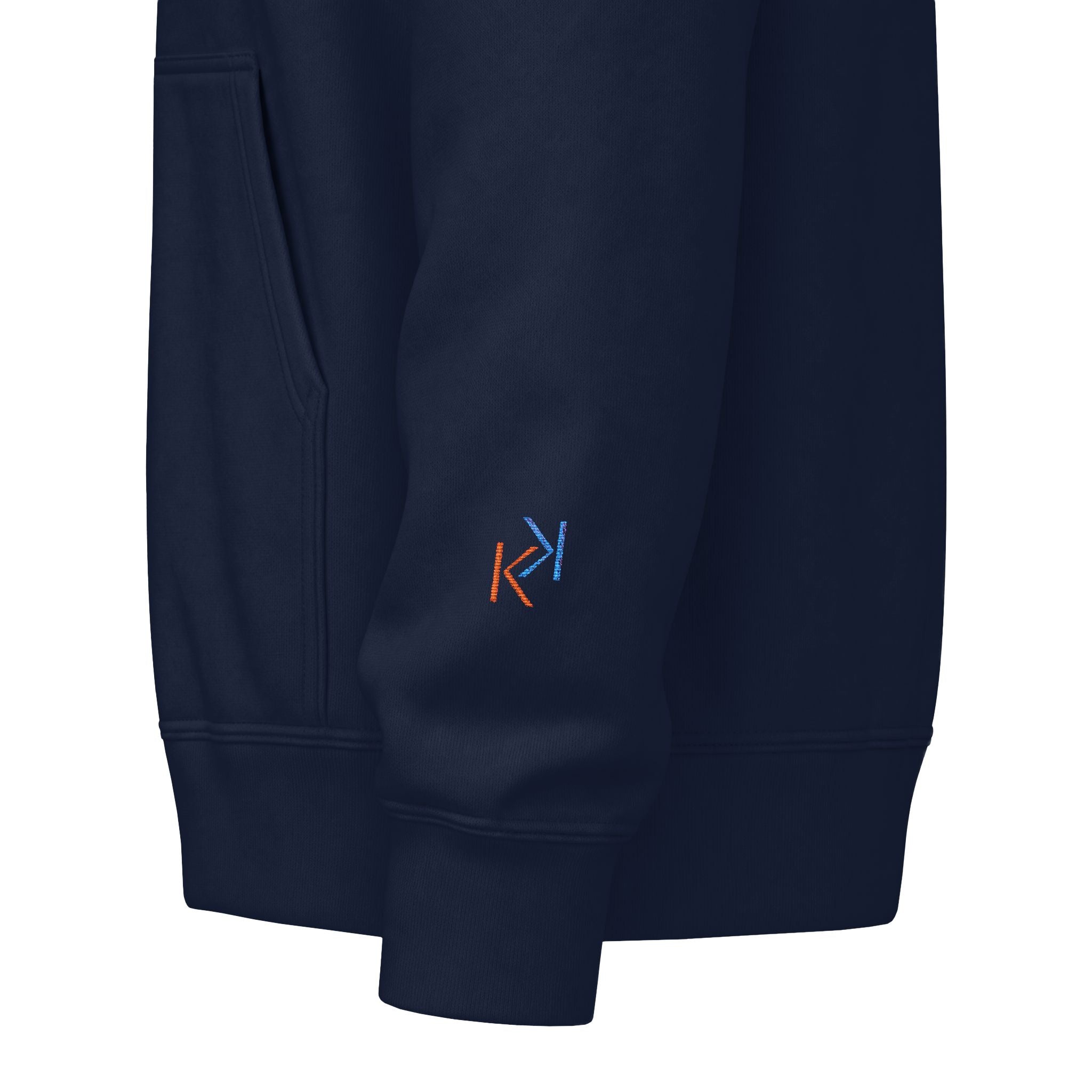 White Full-Zip Hoodie with Double k branding