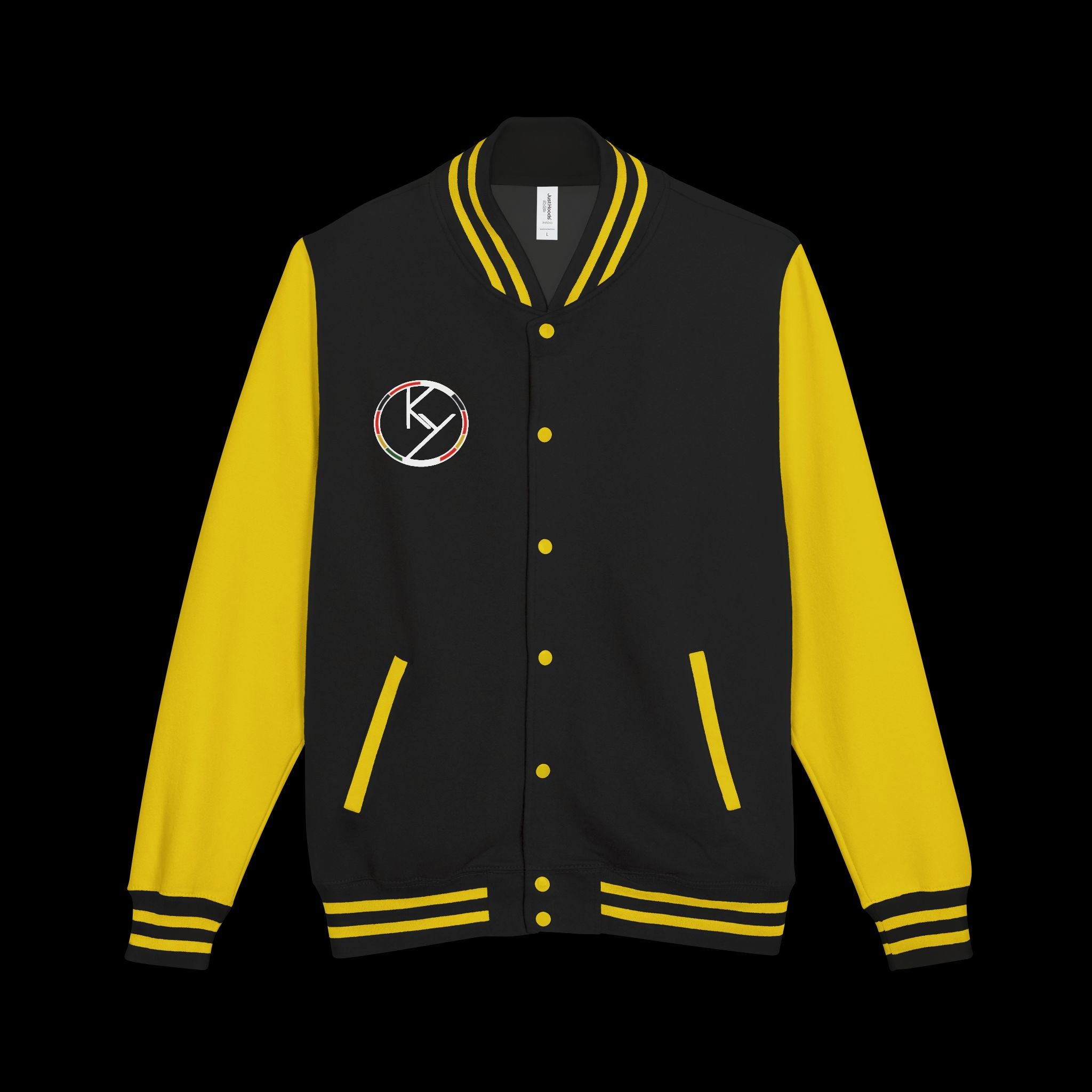 Heavyweight Letterman Jacket with Rose Design.