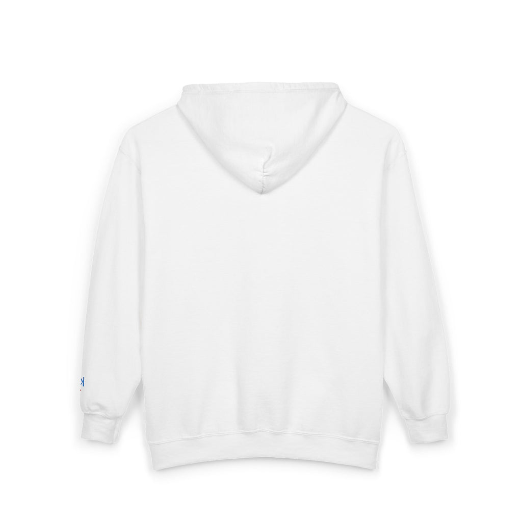 White Full-Zip Hoodie with Double k branding
