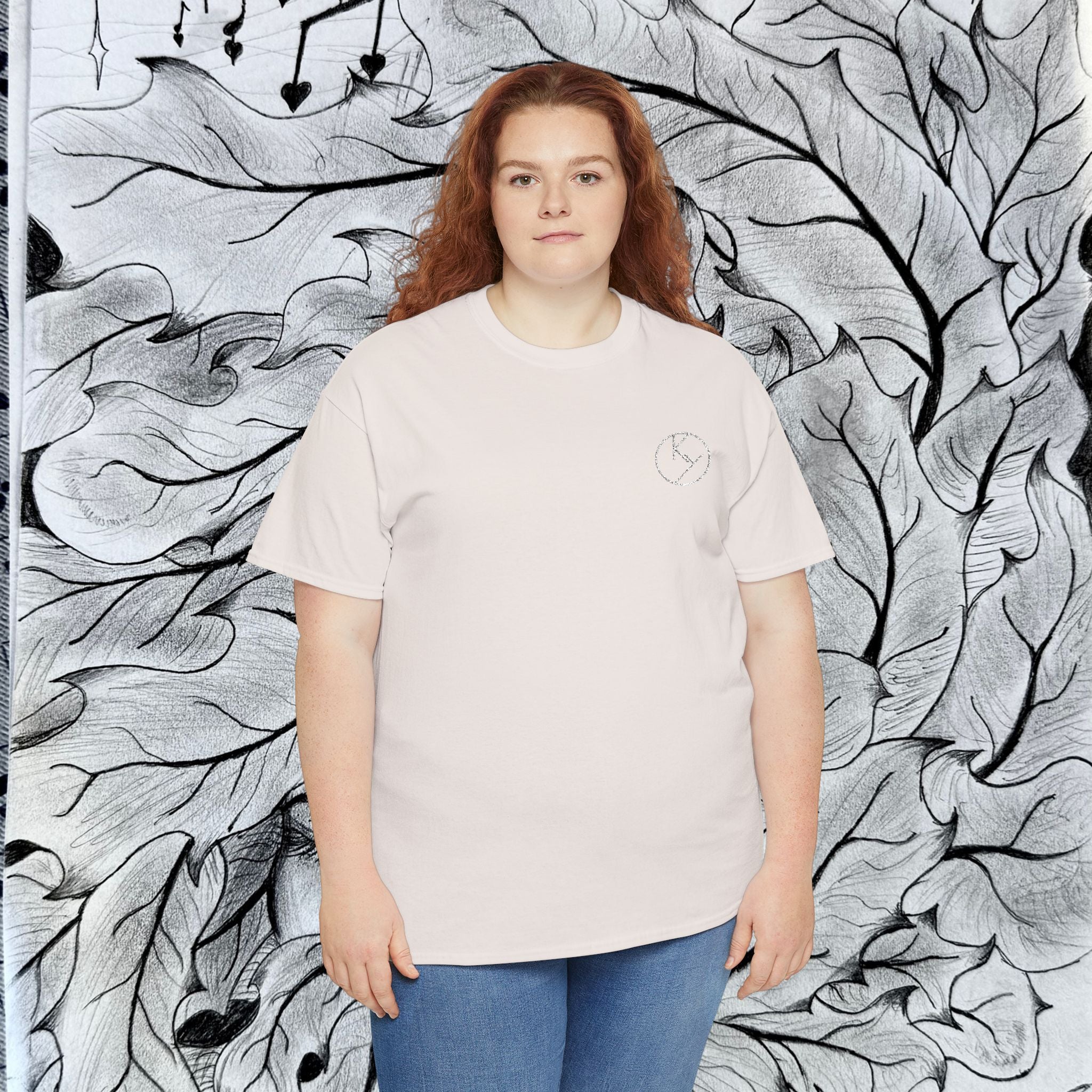 Heavy Cotton Tee with Embroidery Logo (white)