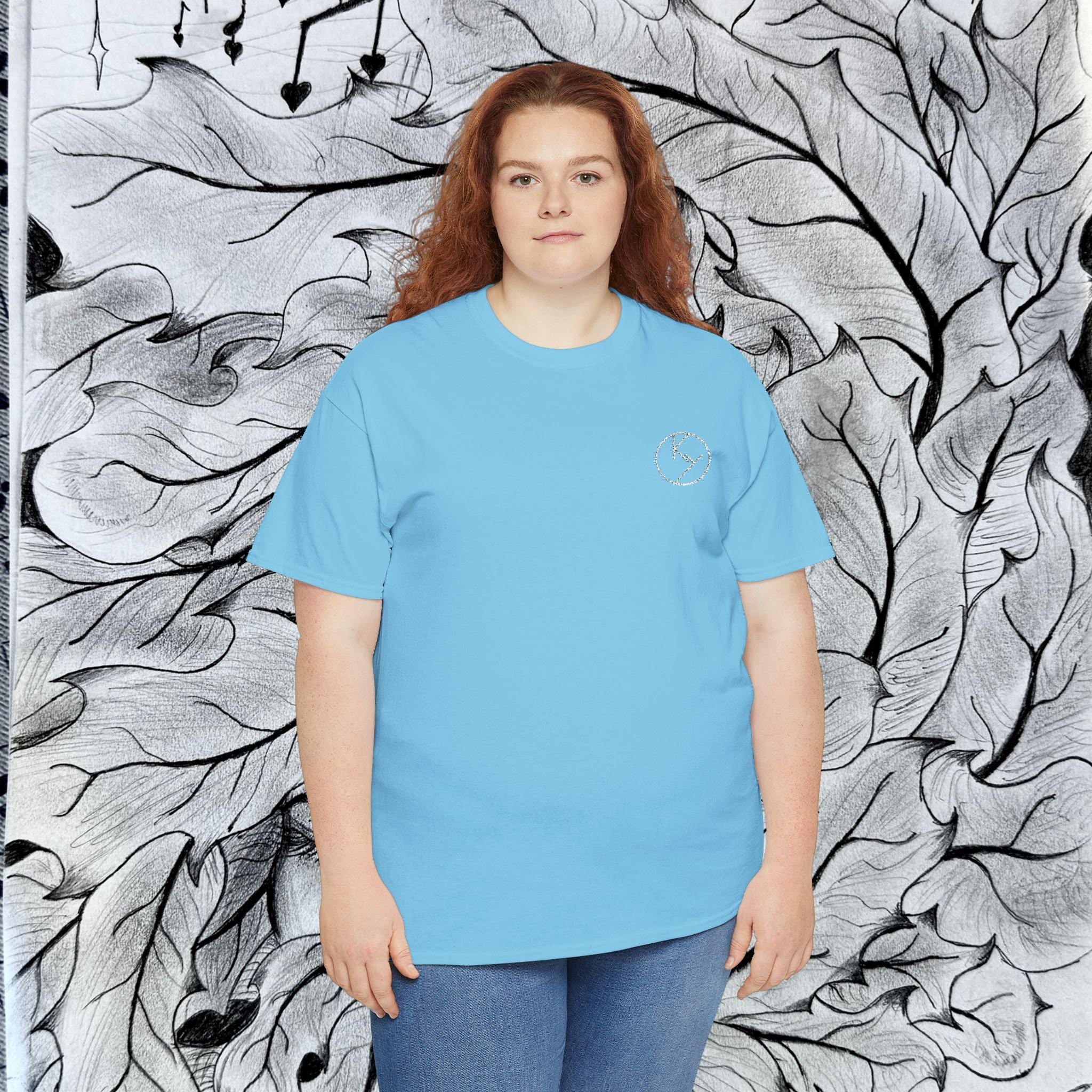 Heavy Cotton Tee with Embroidery Logo (white)